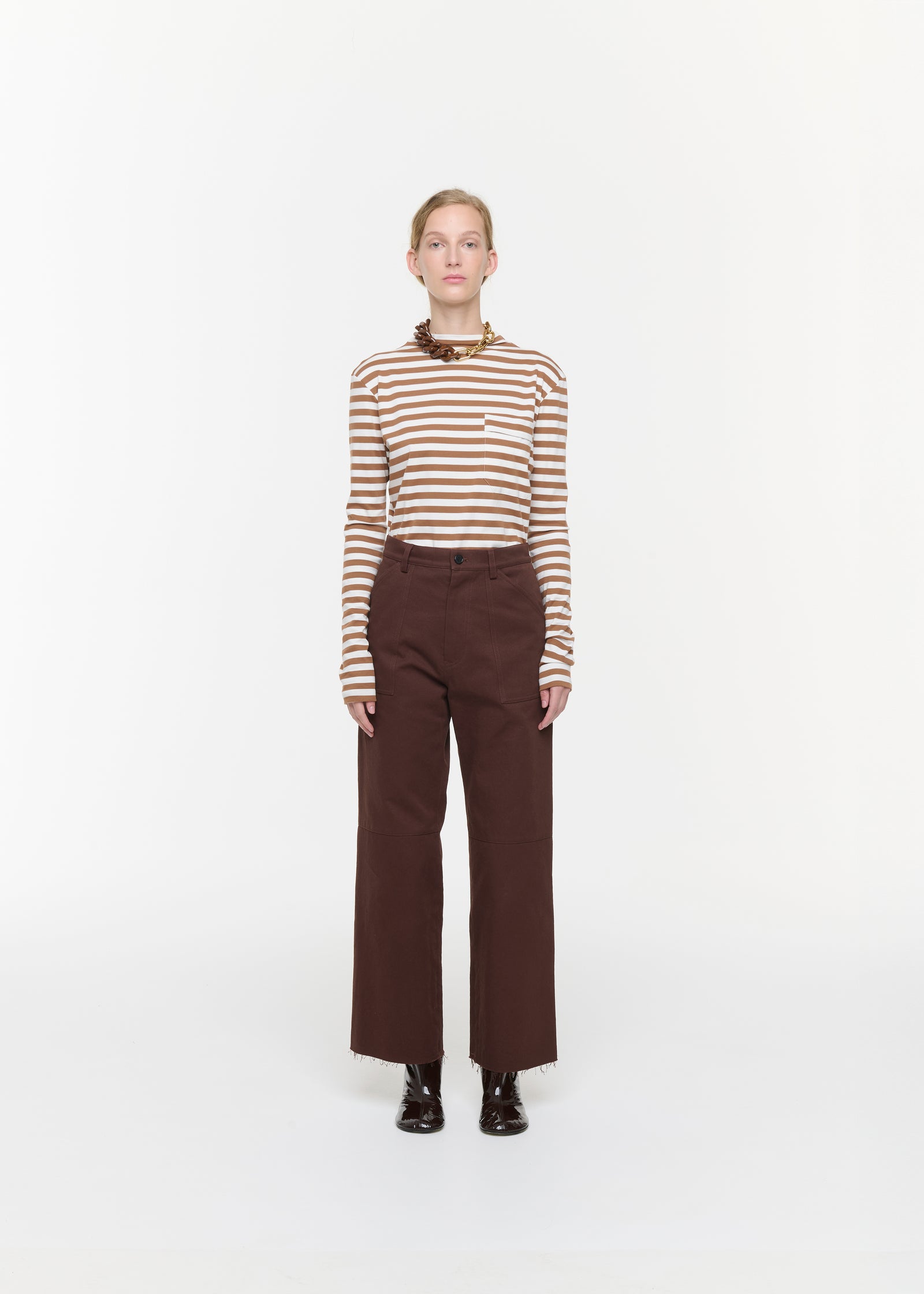 PANTALONI MARRONE SCURO TINTO CAPO