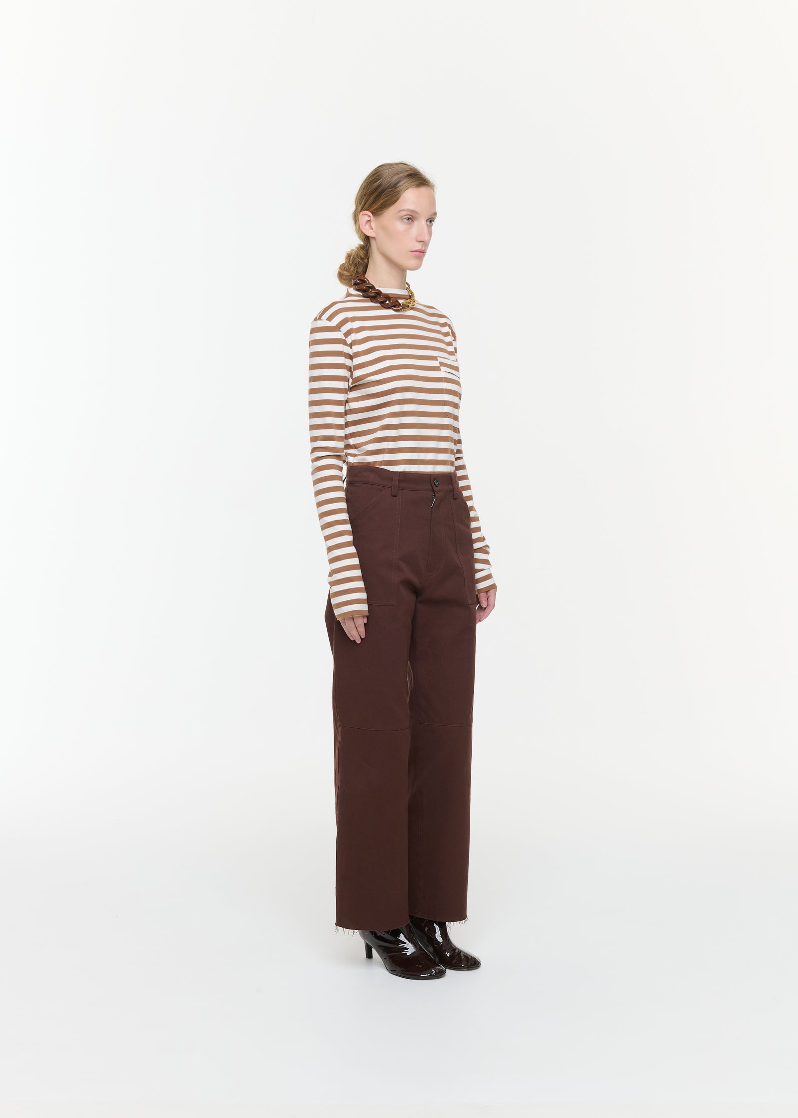 PANTALONI MARRONE SCURO TINTO CAPO