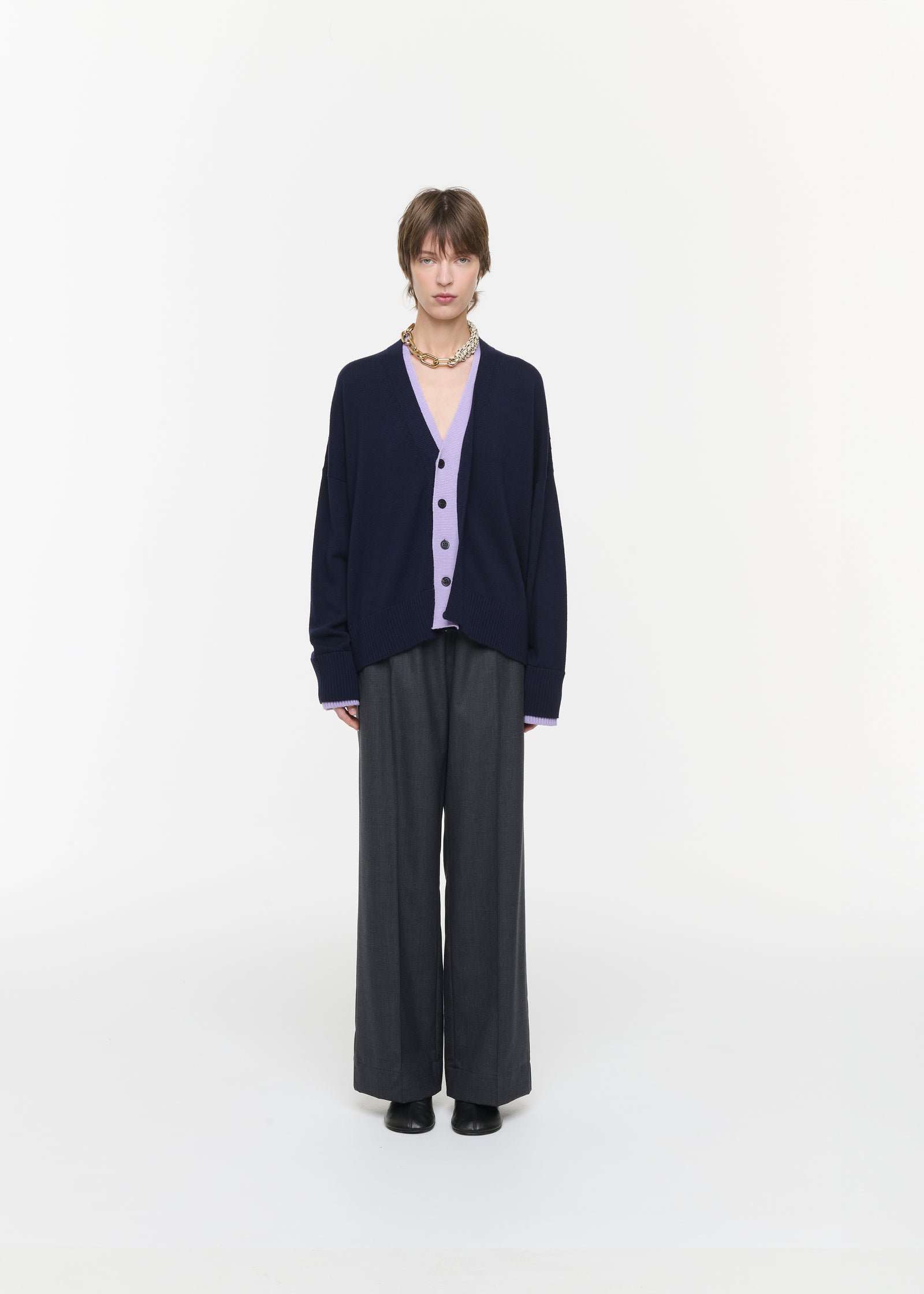 SOFT WOOL BLUE LILAC CARDIGAN