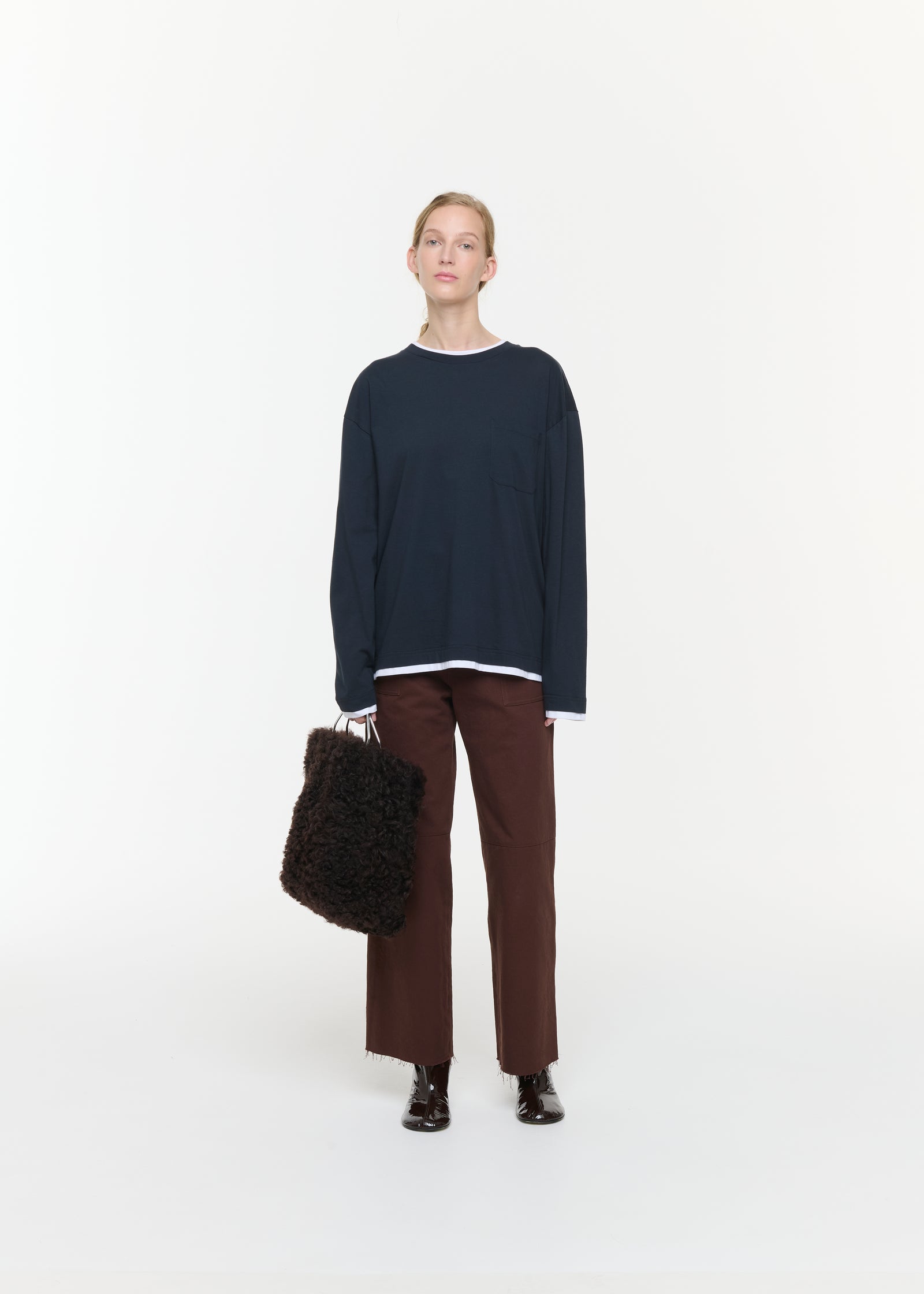 BLUE AND WHITE LONG SLEEVED T-SHIRT