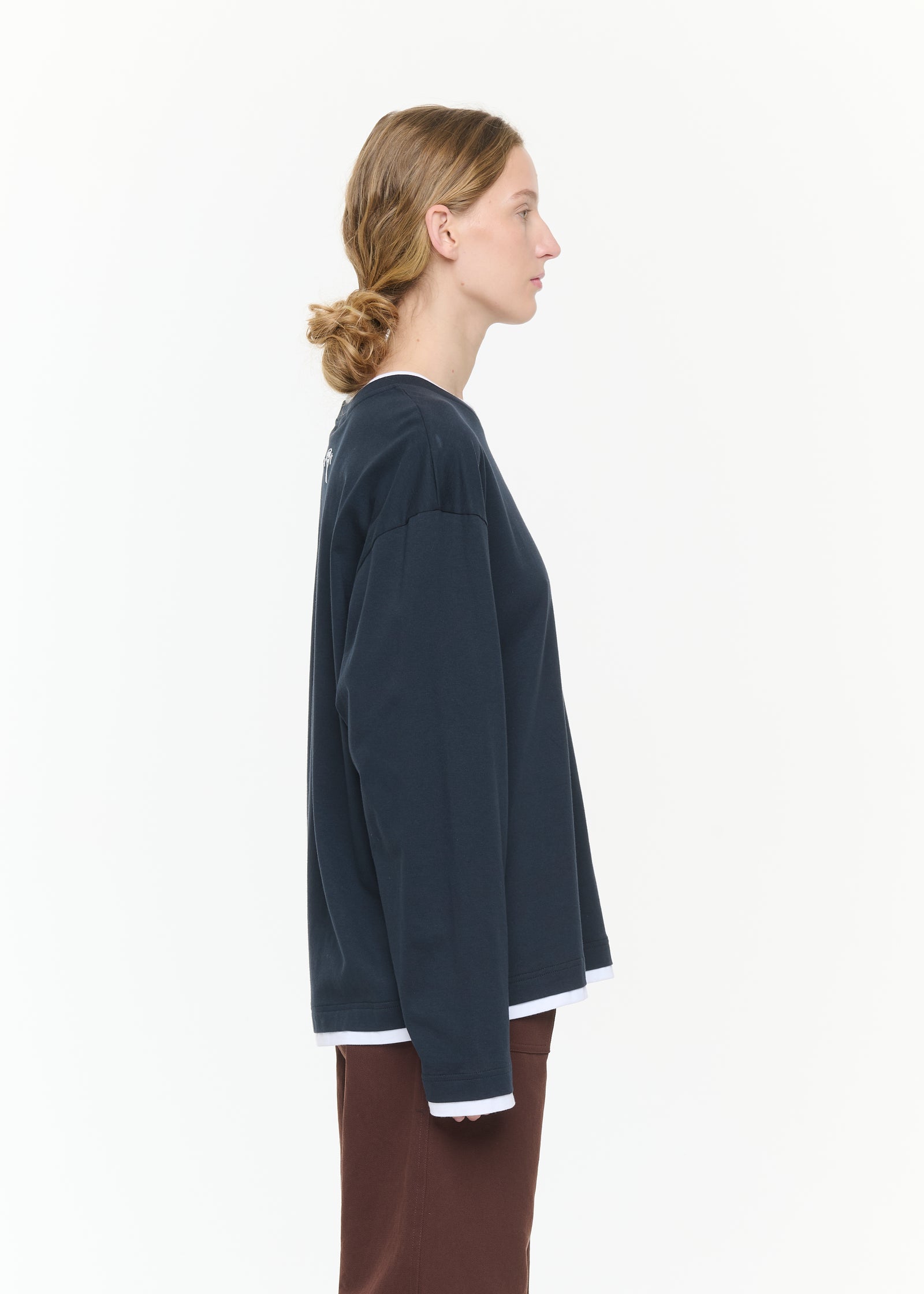 BLUE AND WHITE LONG SLEEVED T-SHIRT