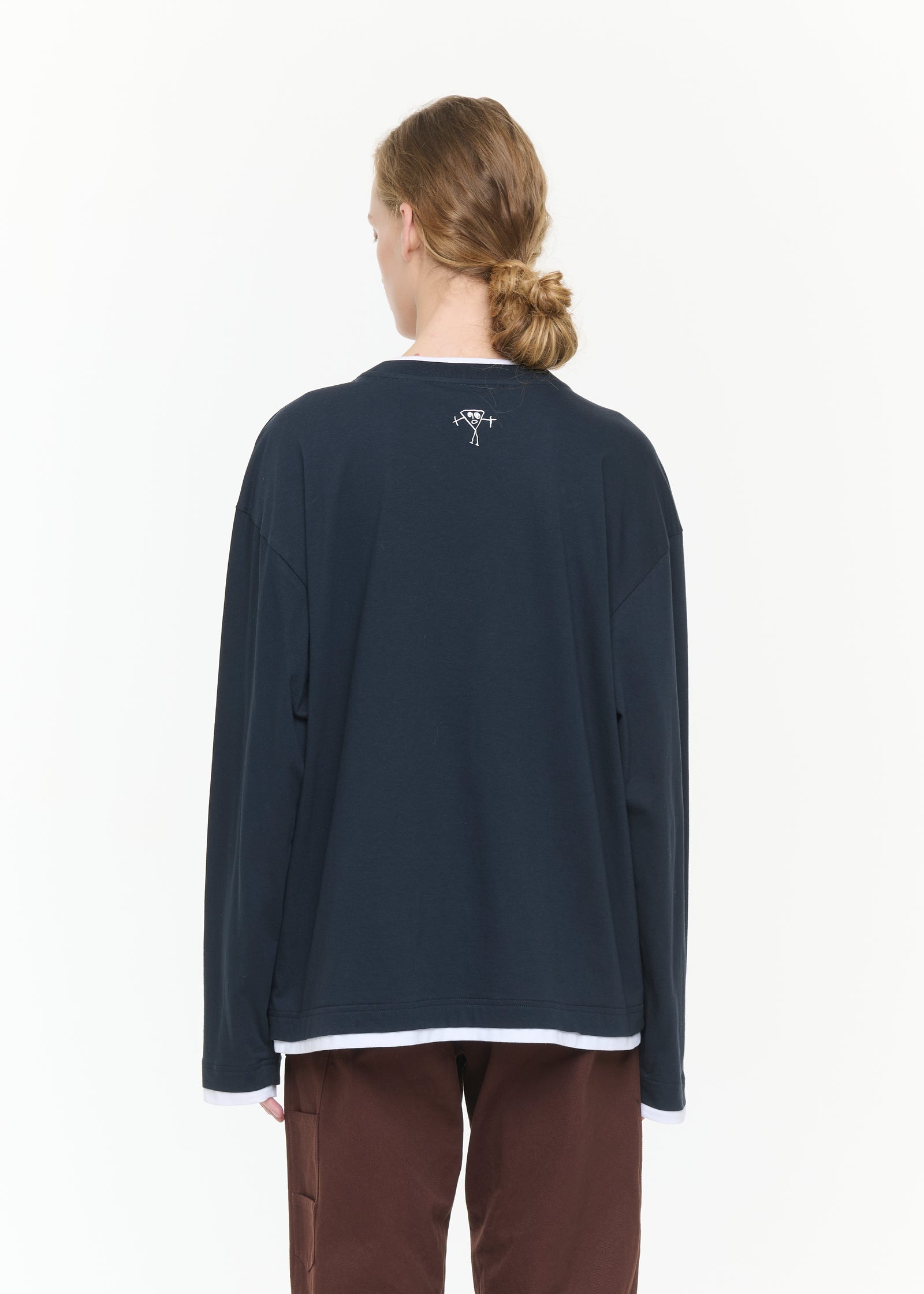 BLUE AND WHITE LONG SLEEVED T-SHIRT