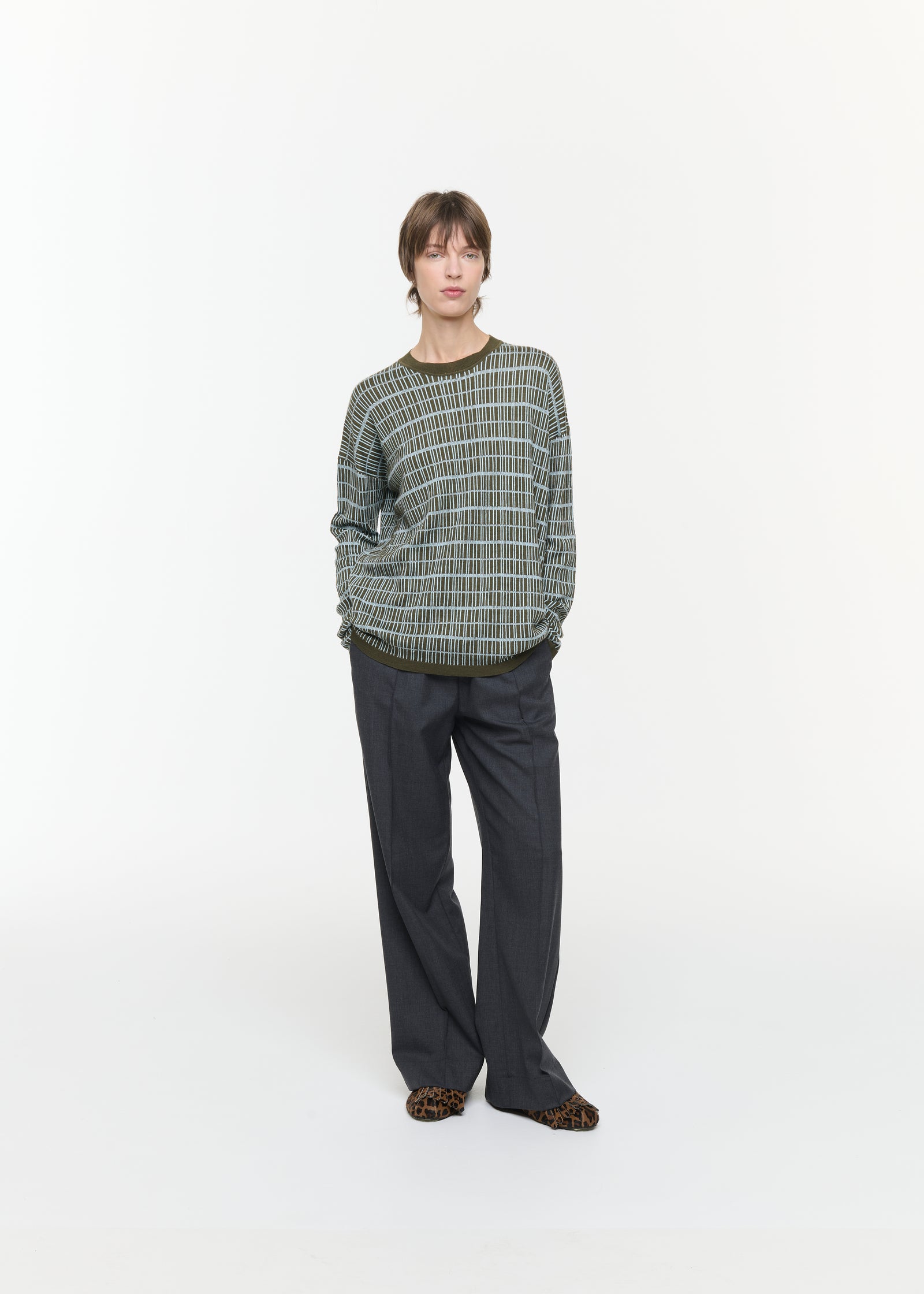 GRAPHIC JACQUARD CREWNECK SWEATER