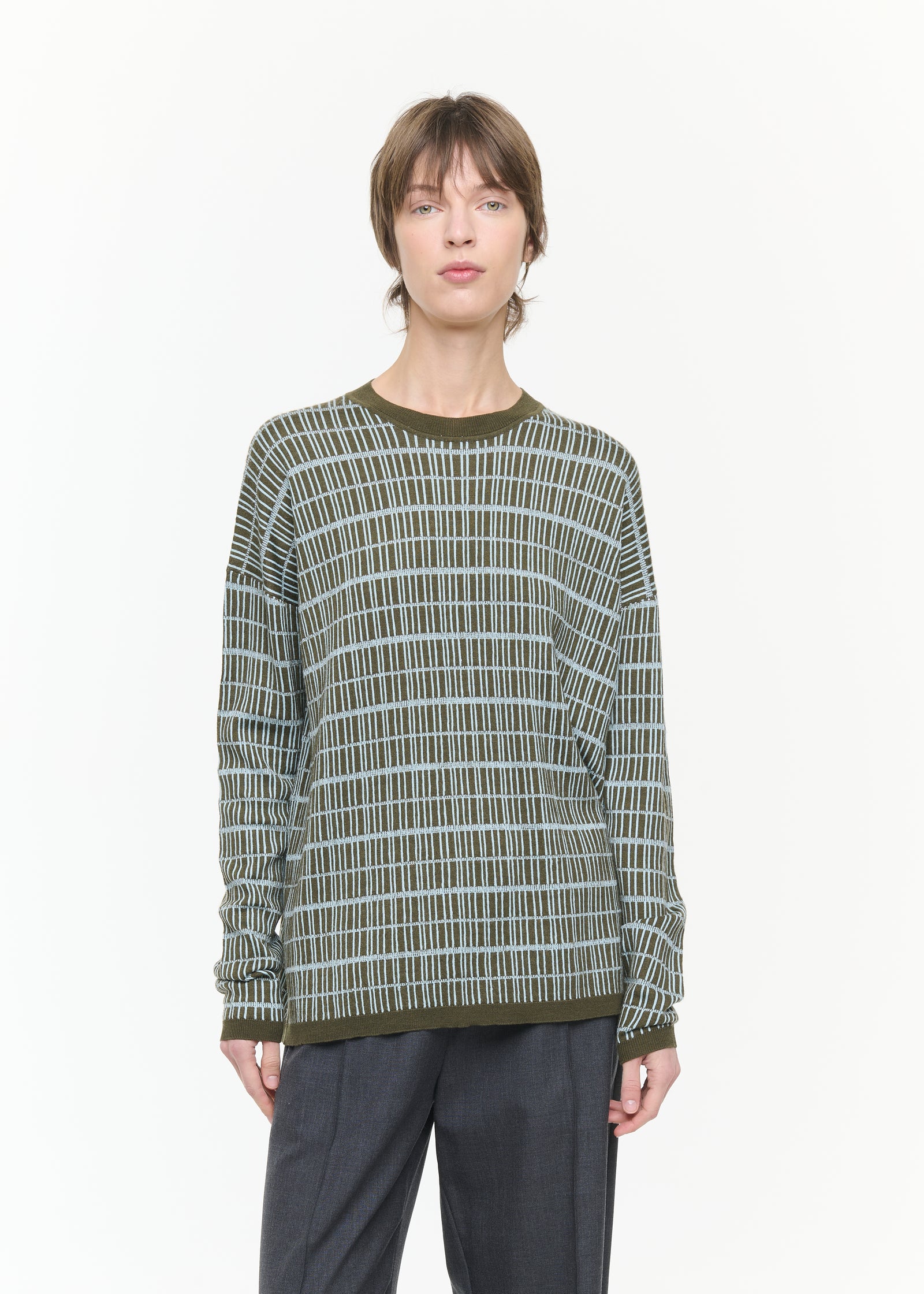 GRAPHIC JACQUARD CREWNECK SWEATER