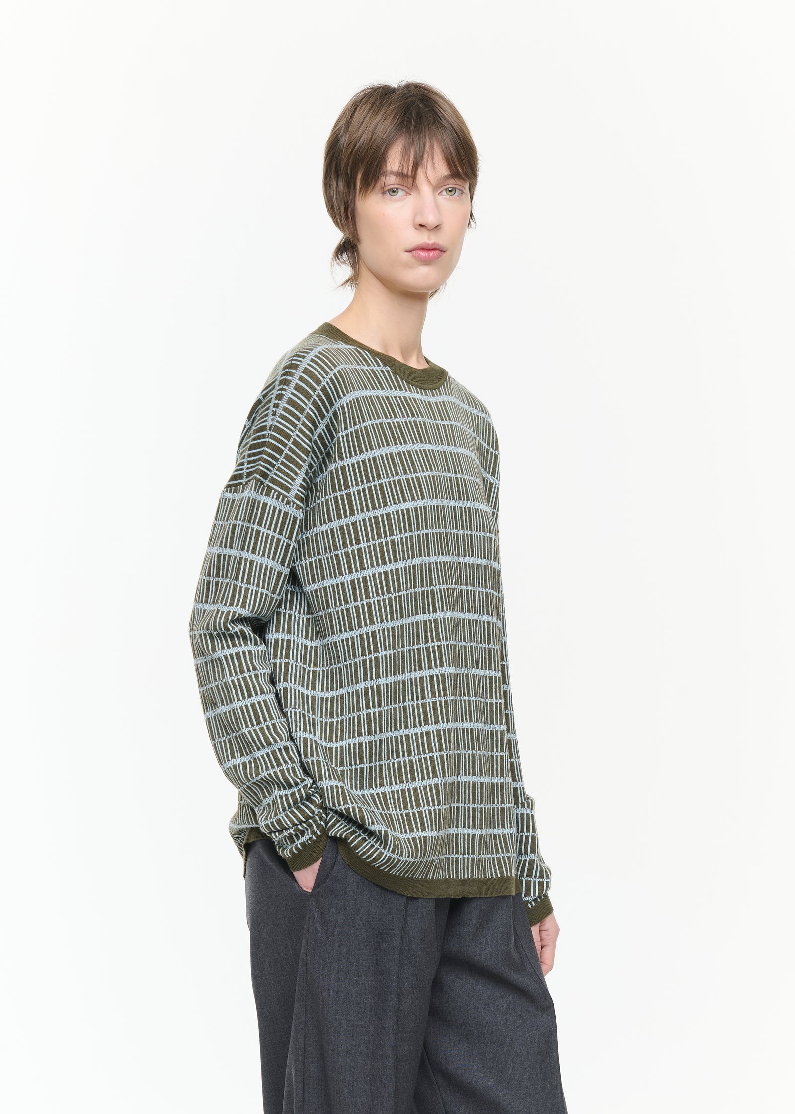 GRAPHIC JACQUARD CREWNECK SWEATER