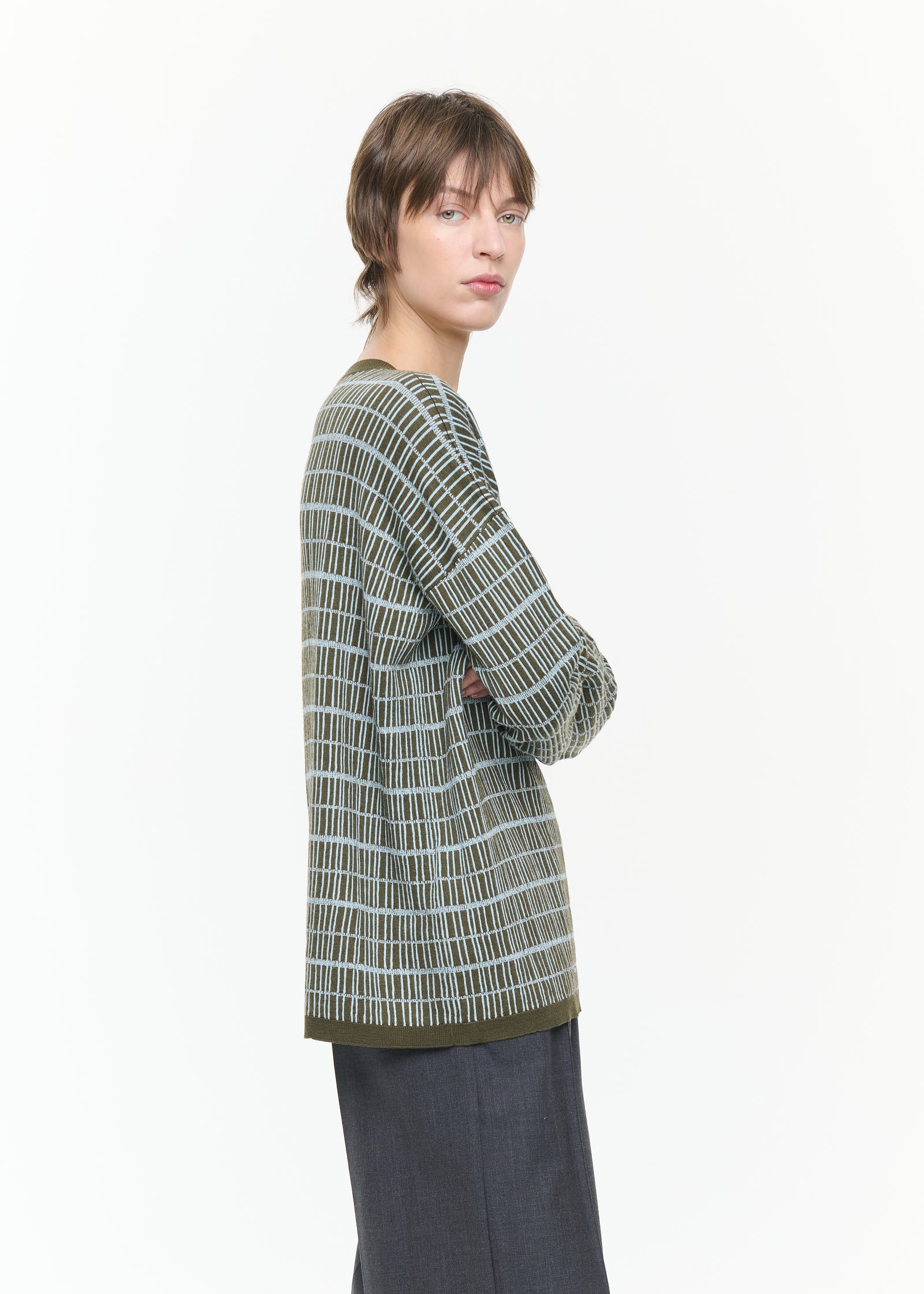 GRAPHIC JACQUARD CREWNECK SWEATER