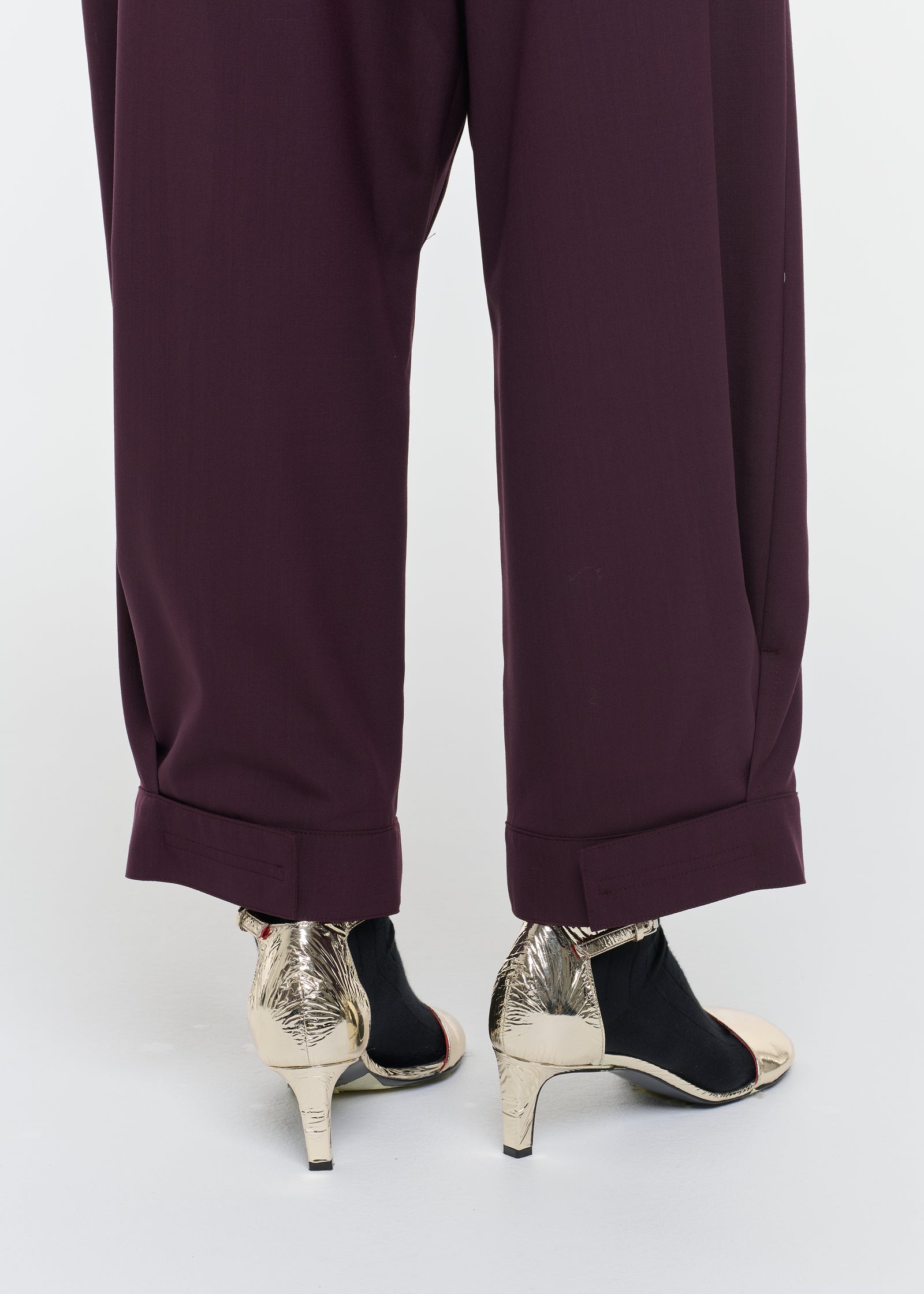 DARK BURGUNDY WOOL TROUSERS