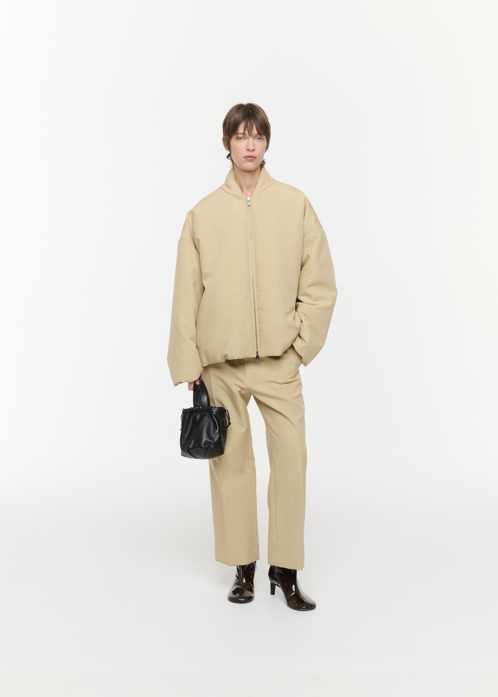 MELANGE YELLOW BOMBER JACKET