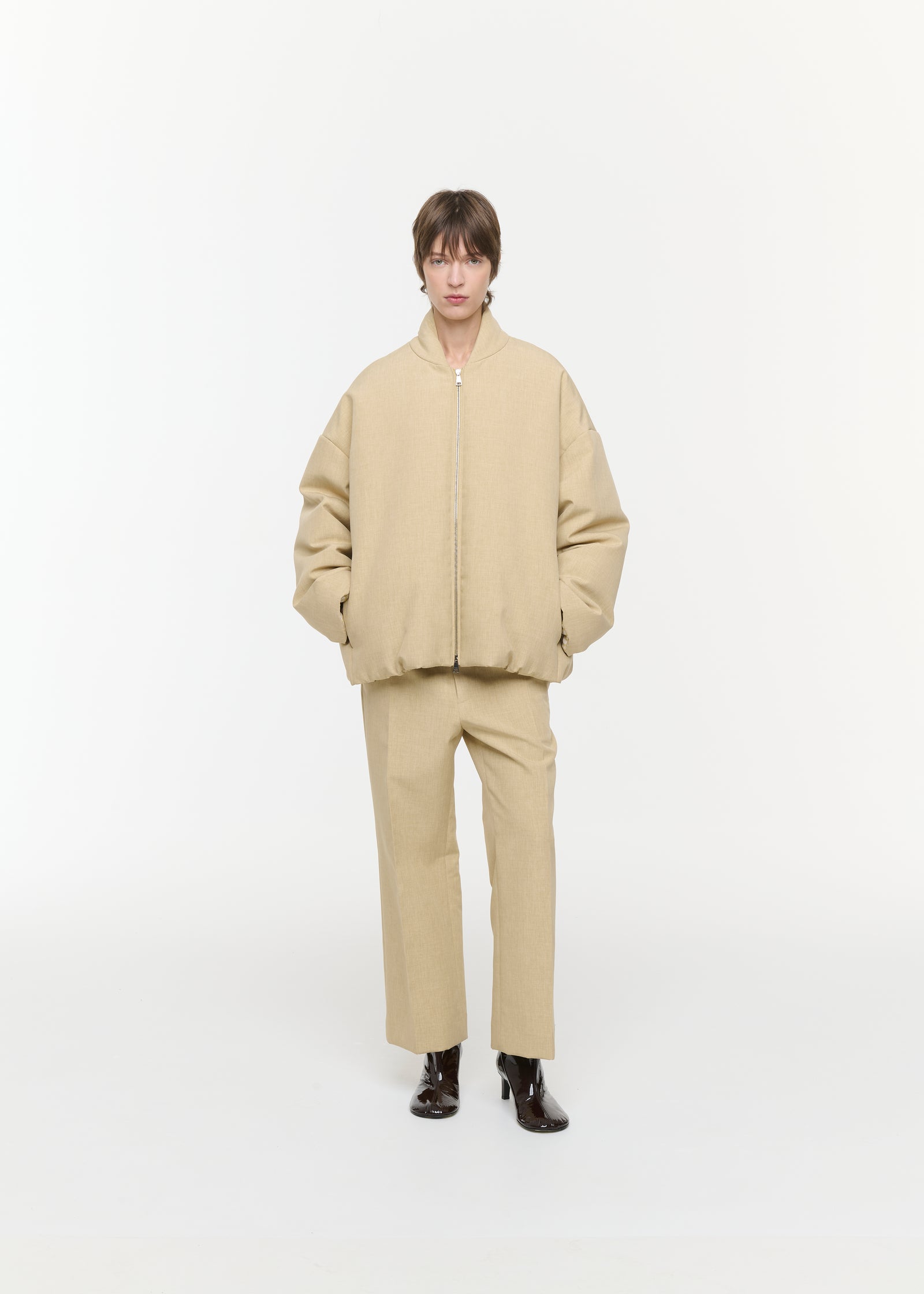MELANGE YELLOW BOMBER JACKET