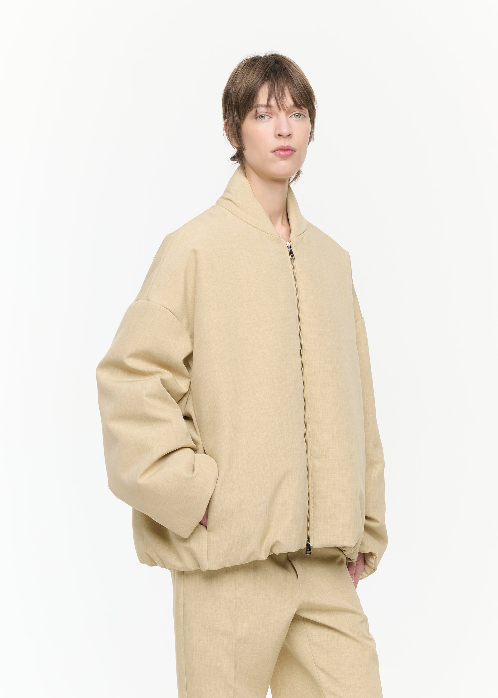 MELANGE YELLOW BOMBER JACKET