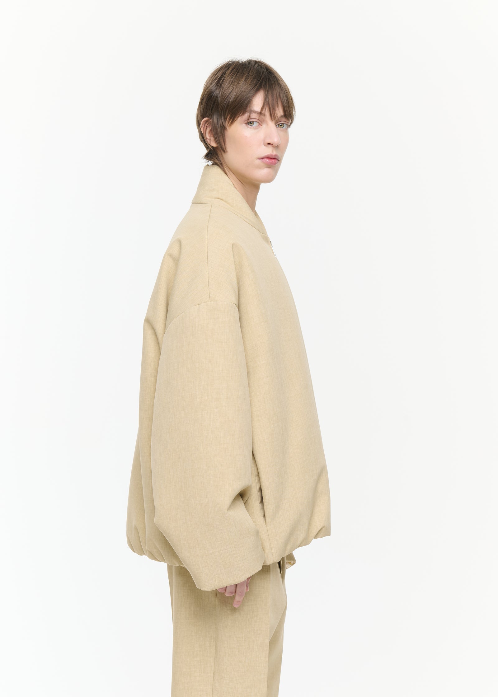 MELANGE YELLOW BOMBER JACKET