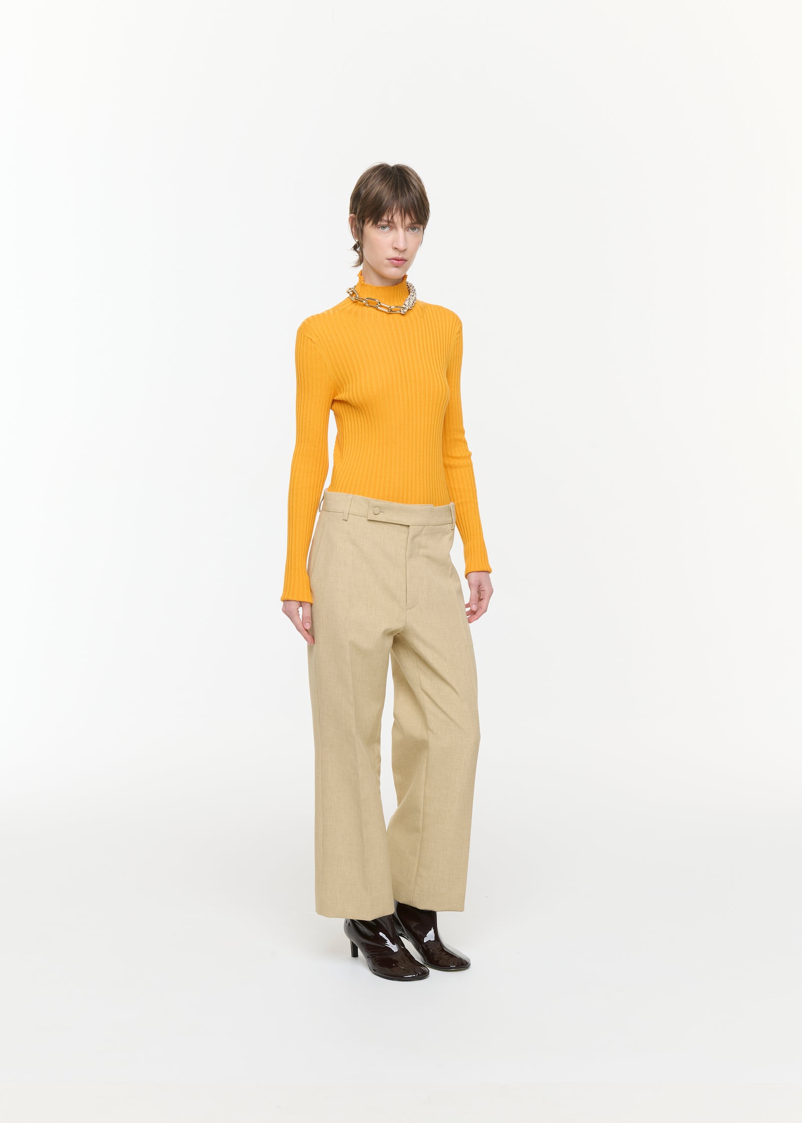 TAILORED TROUSERS IN MELANGE YELLOW