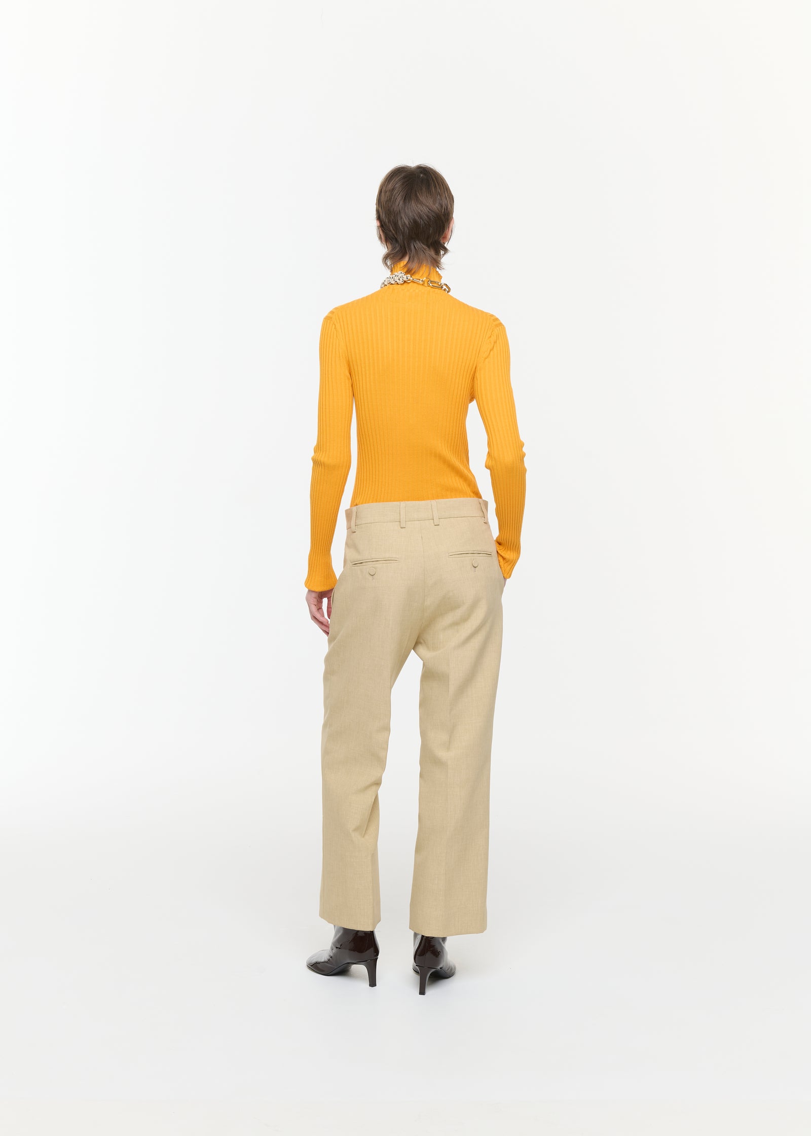 TAILORED TROUSERS IN MELANGE YELLOW