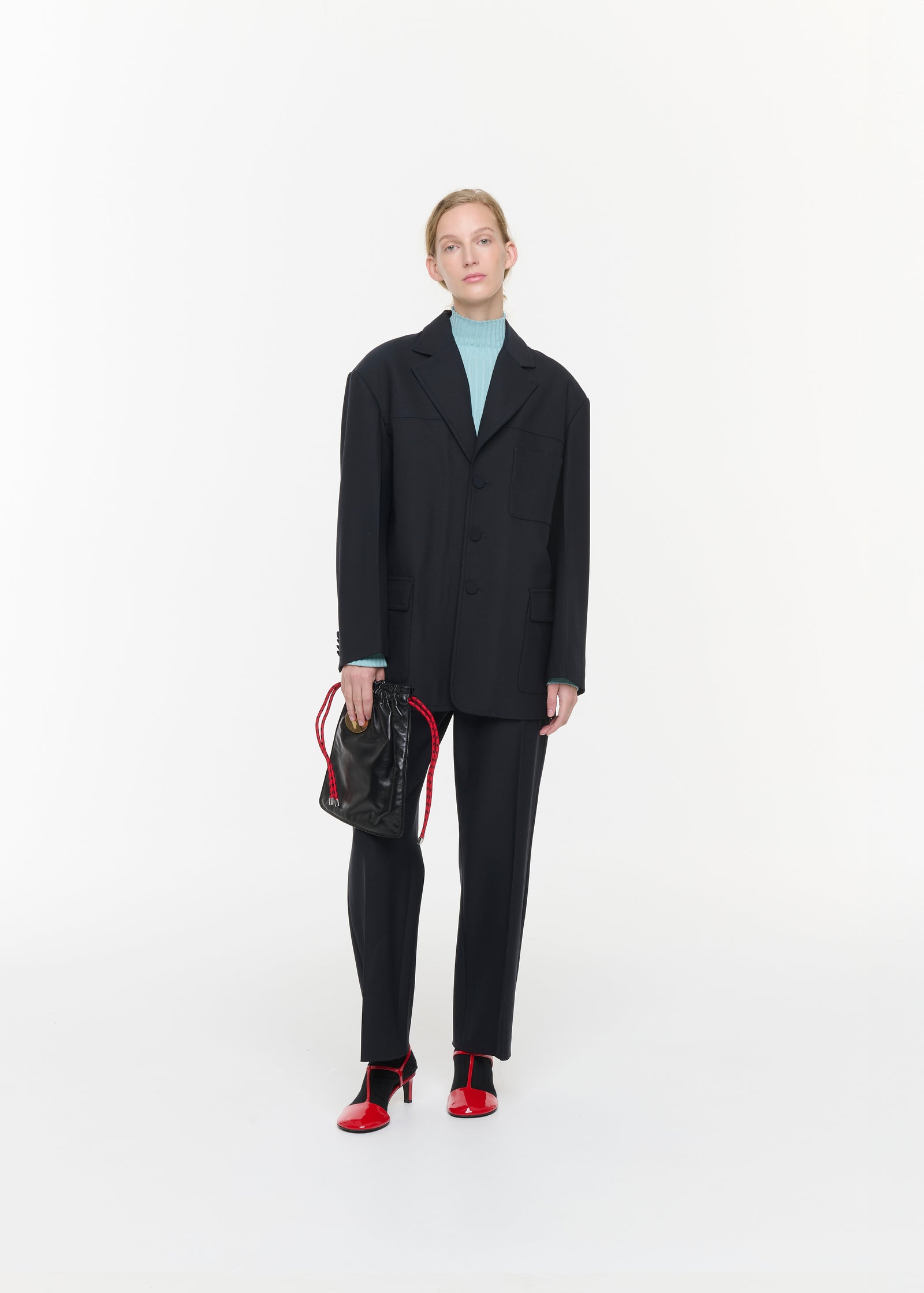 WOOL GABARDINE UTILITY BLAZER