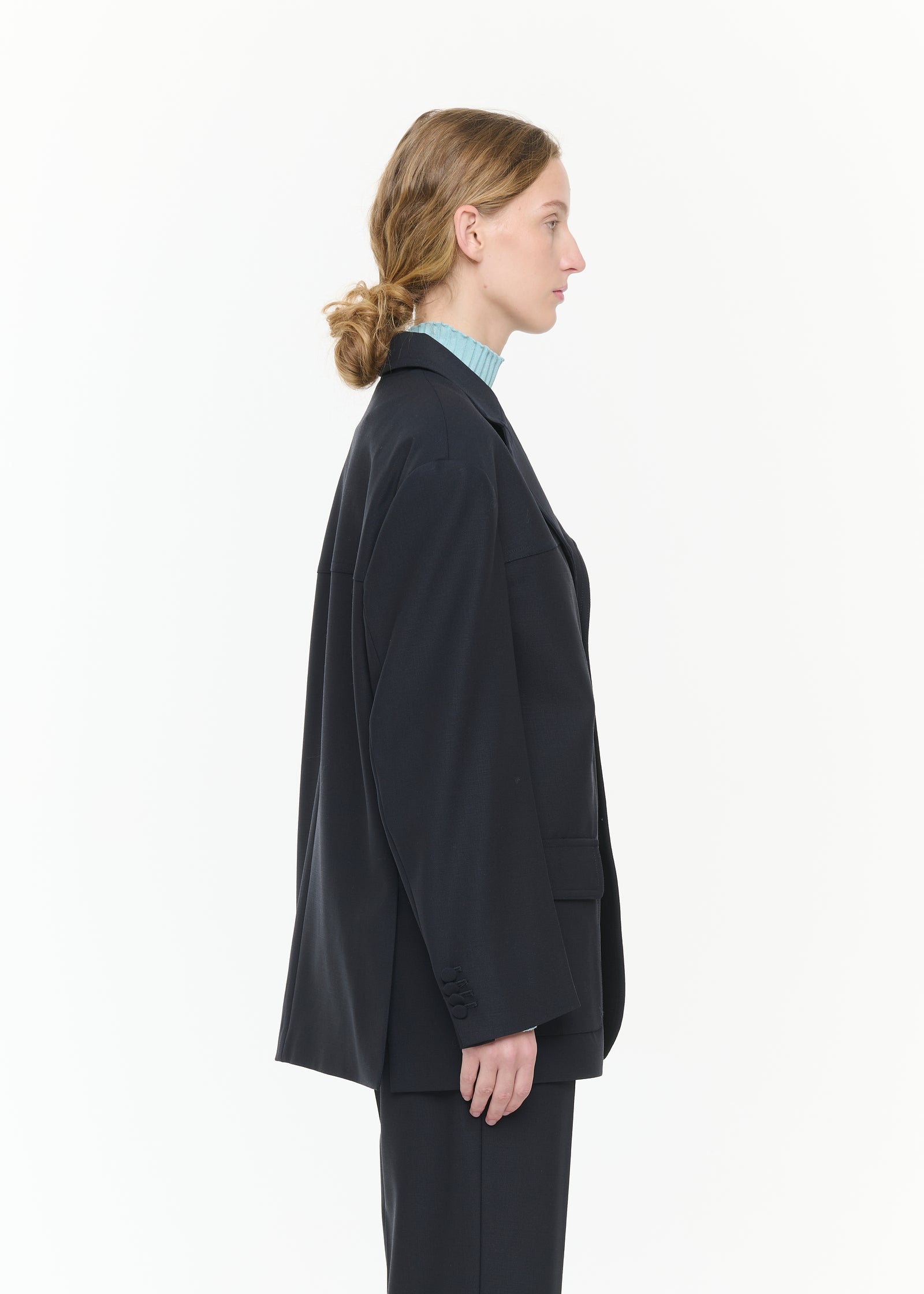 WOOL GABARDINE UTILITY BLAZER