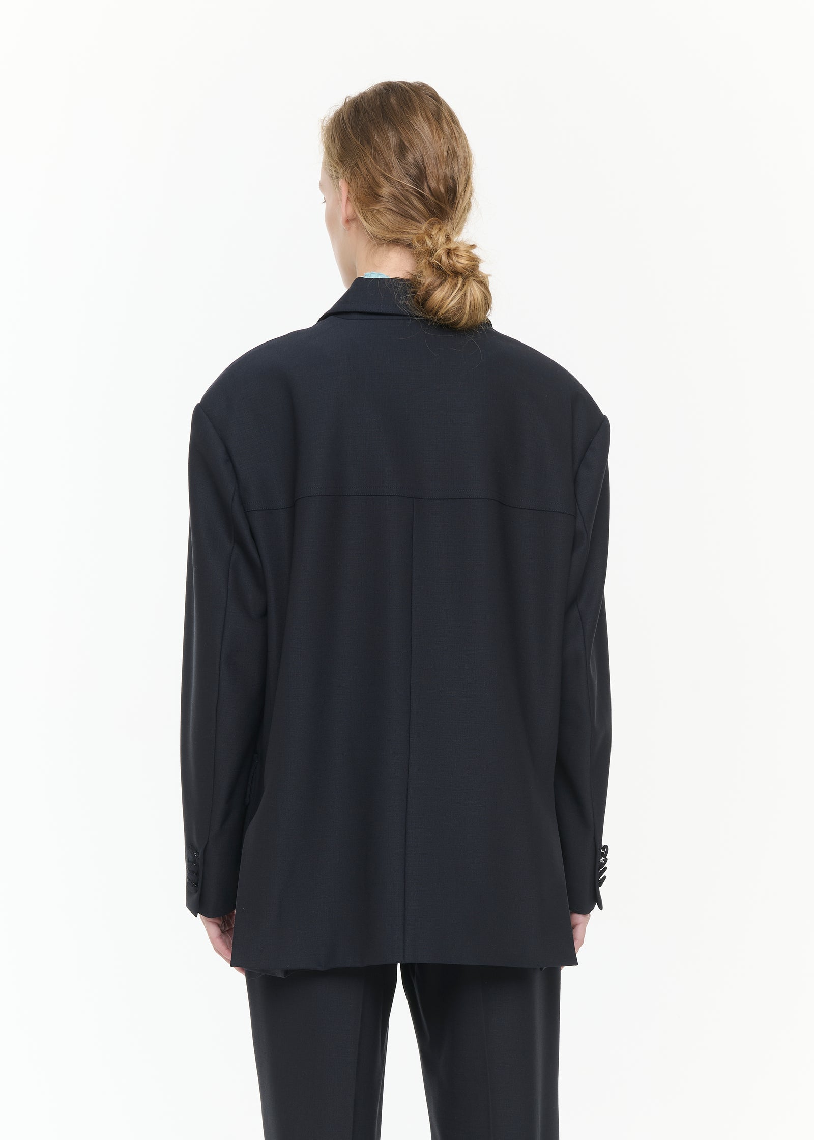 WOOL GABARDINE UTILITY BLAZER