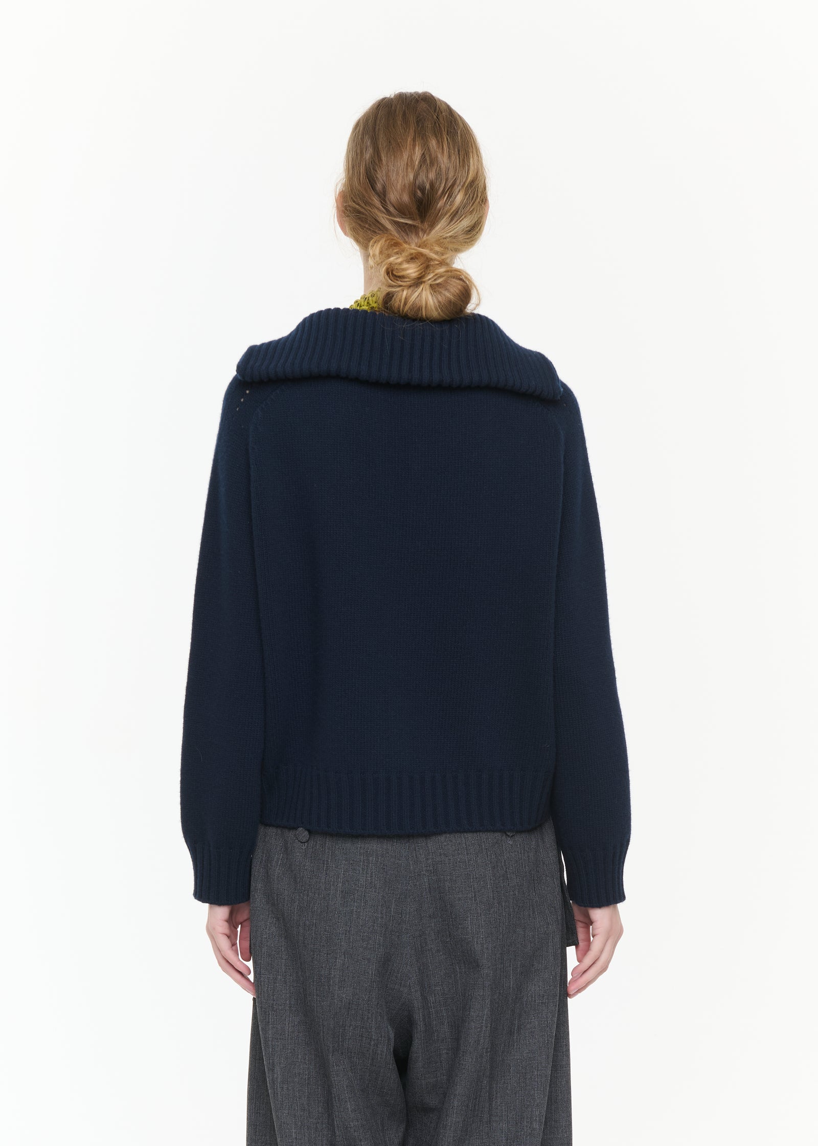 WOOL CASHMERE SAILOR V-NECK SWEATER