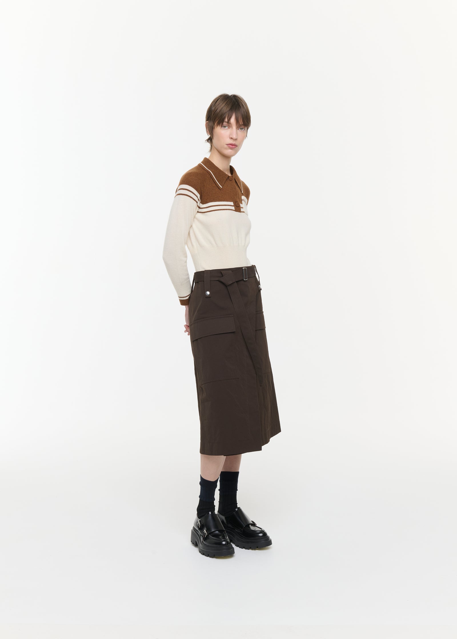 DARK BROWN WRAP SKIRT