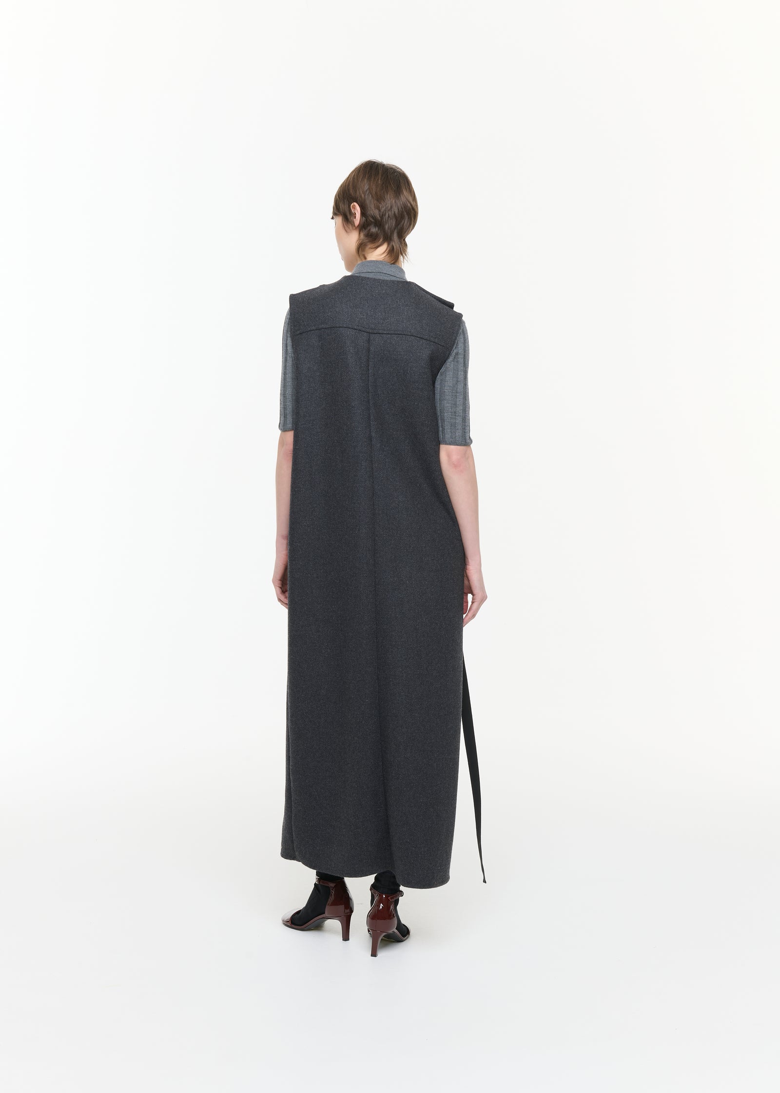 DOUBLE WOOL ASYMMETRIC VEST