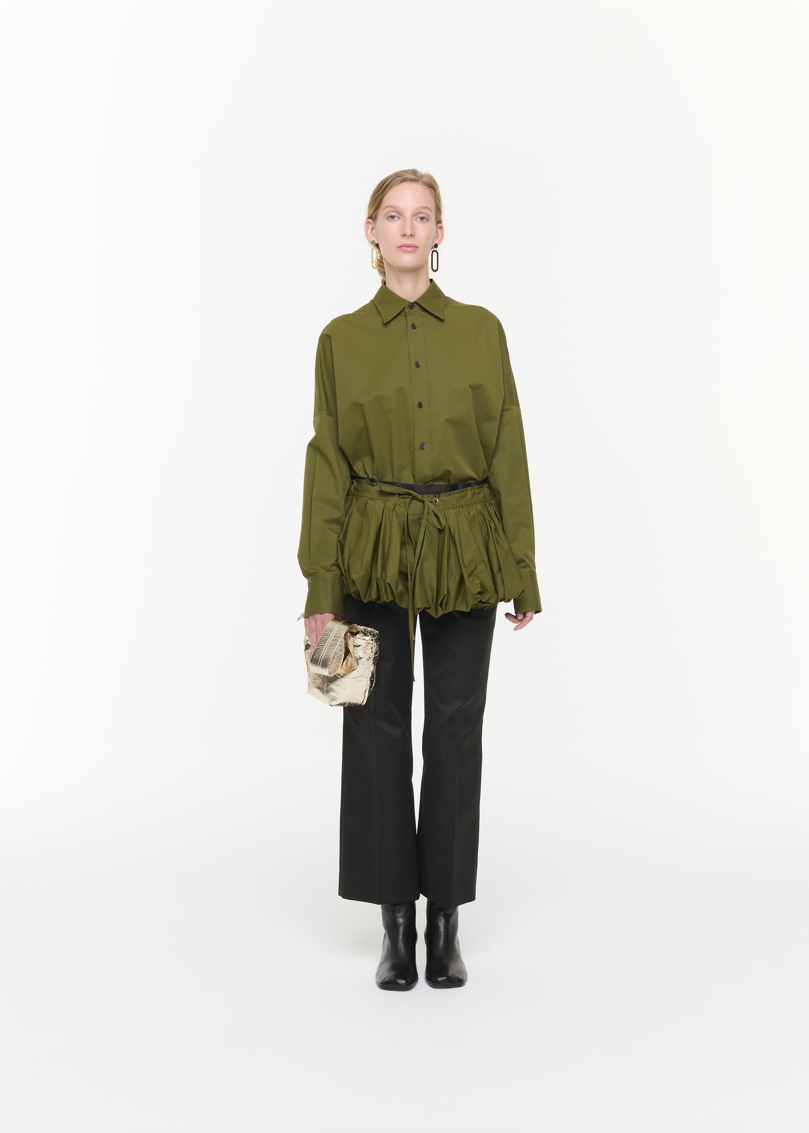 LICHEN POPELINE COCOON PEPLUM