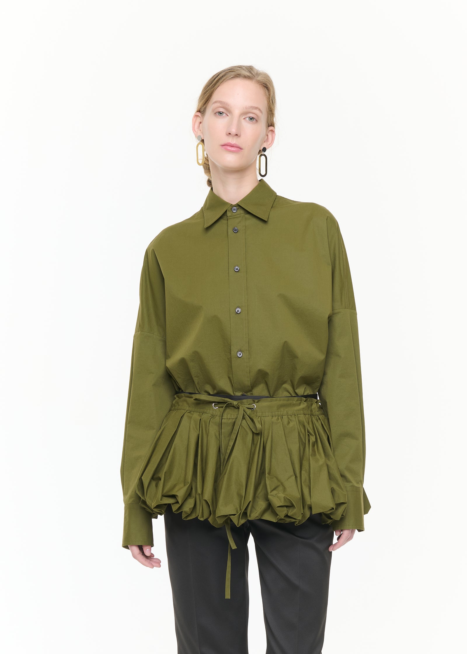 LICHEN POPELINE COCOON PEPLUM