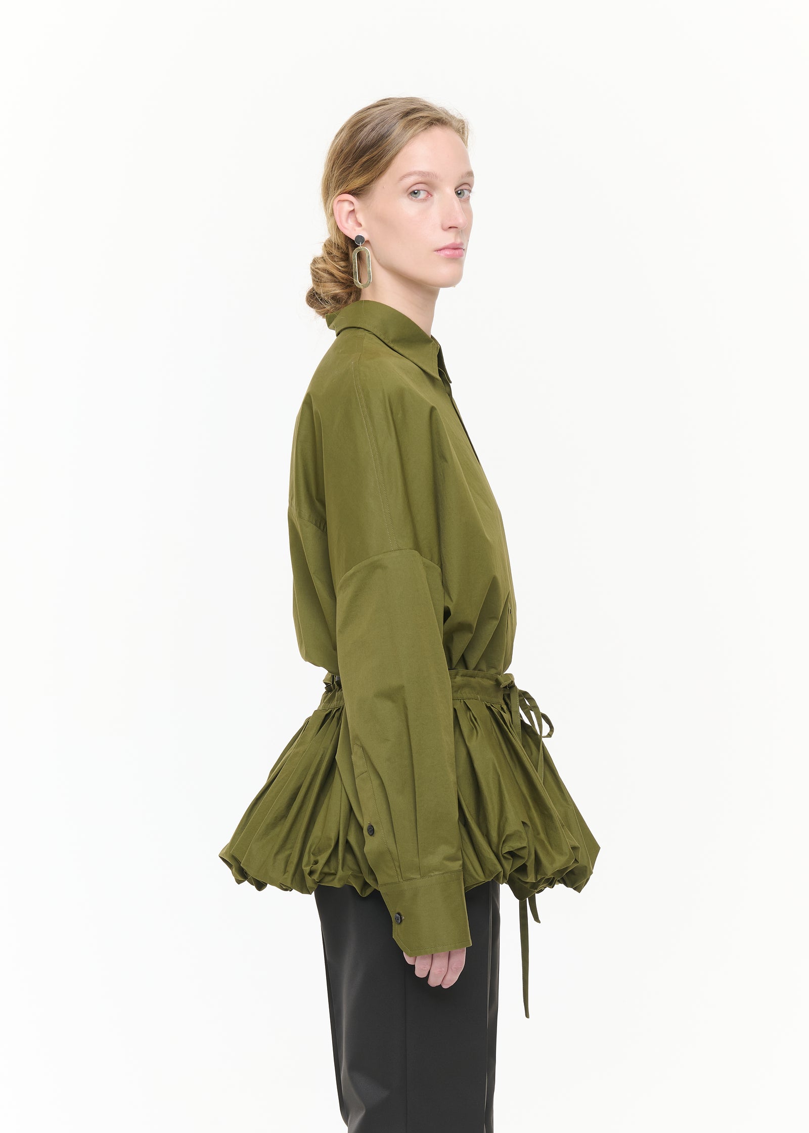 LICHEN POPELINE COCOON PEPLUM