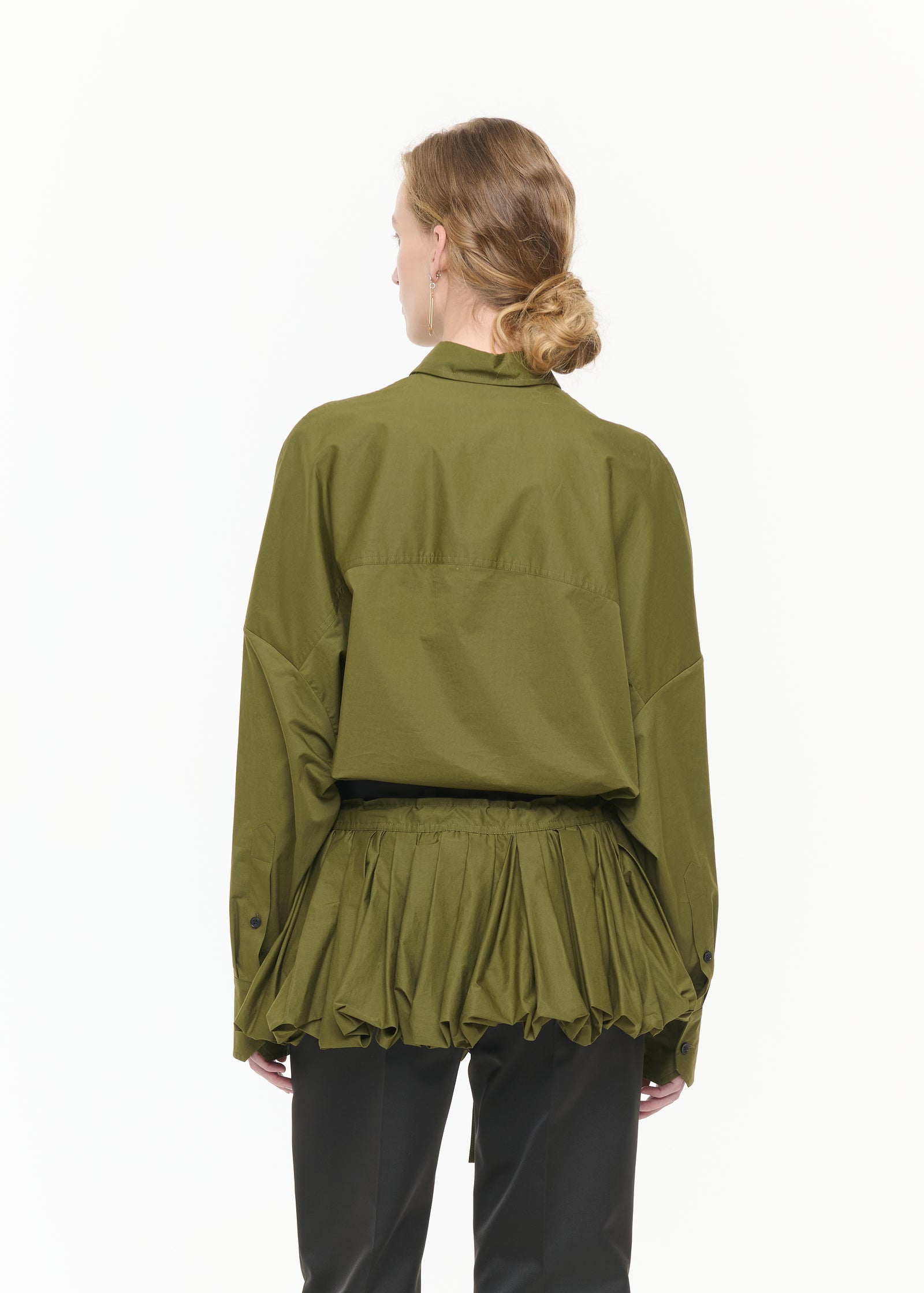 LICHEN POPELINE COCOON PEPLUM