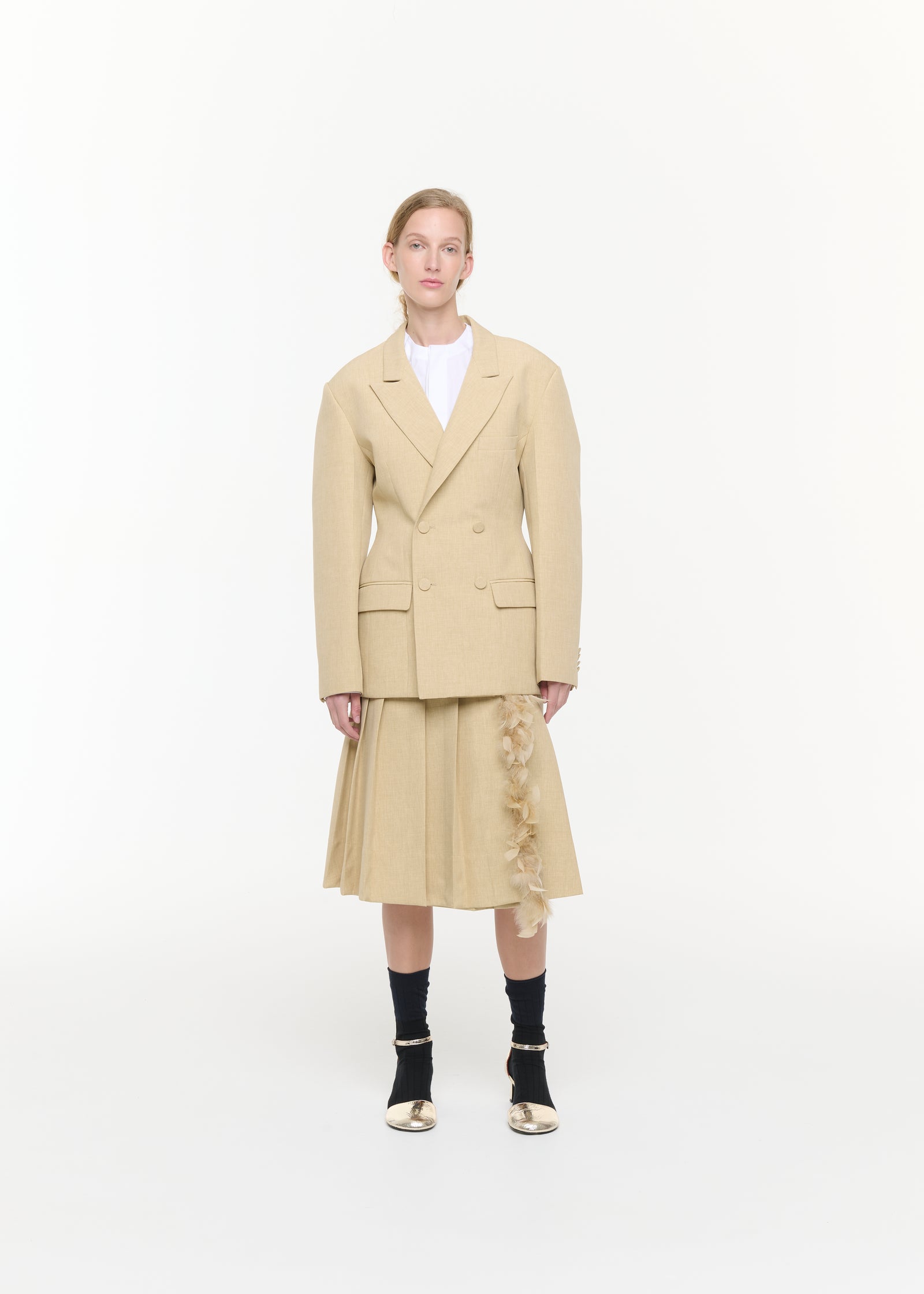 DOUBLE-BREASTED SAIA MELANGE BLAZER