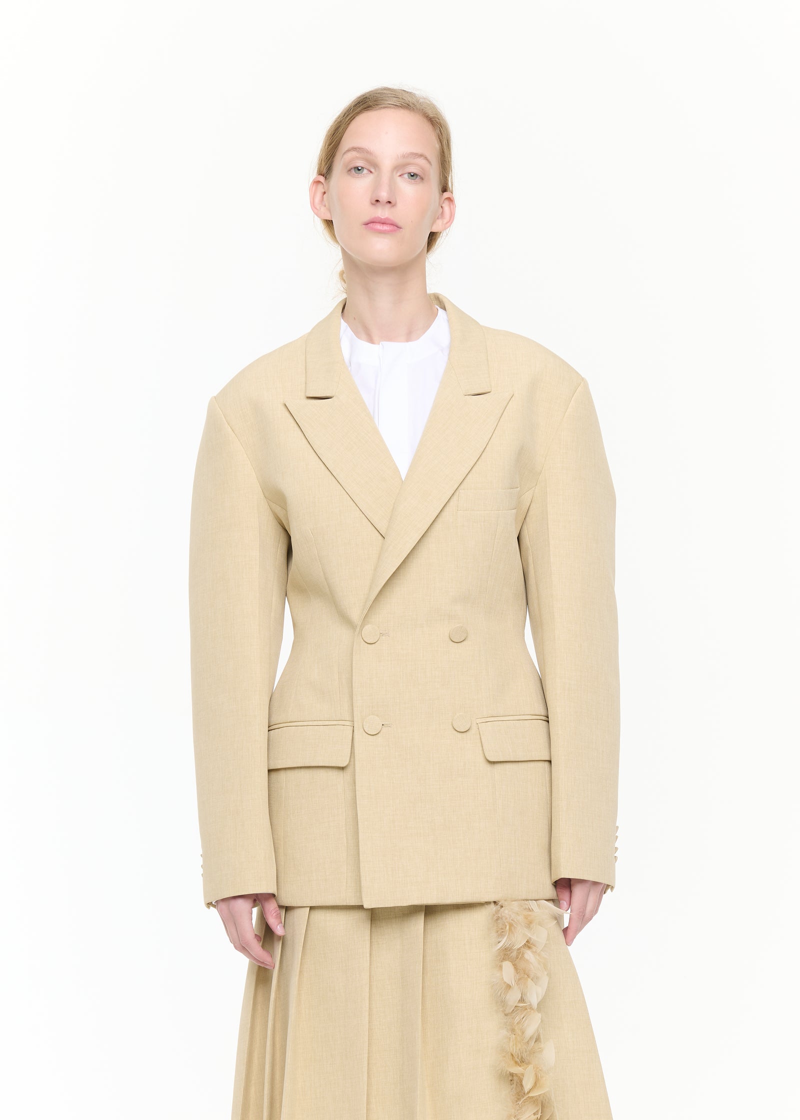 DOUBLE-BREASTED SAIA MELANGE BLAZER