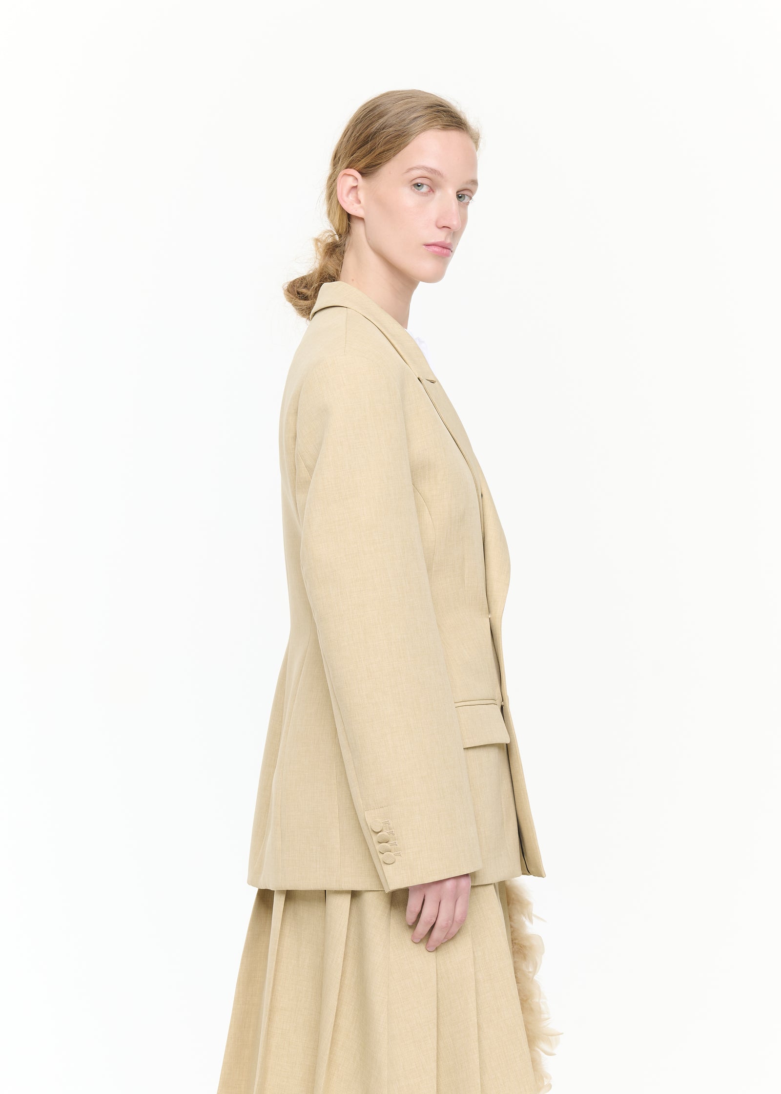 DOUBLE-BREASTED SAIA MELANGE BLAZER