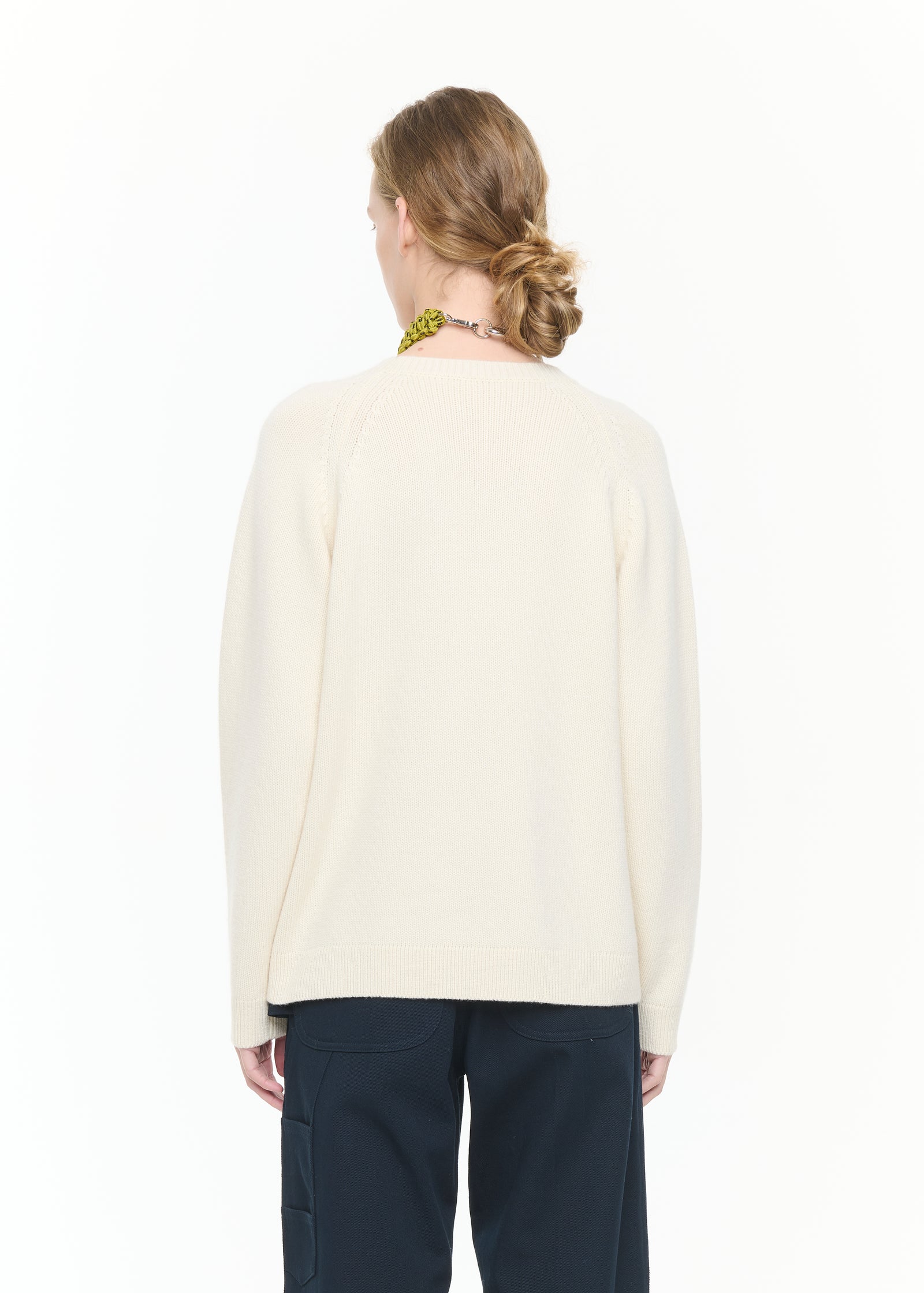 ASYMMETRIC BUTTER WOOL CASHMERE SWEATER