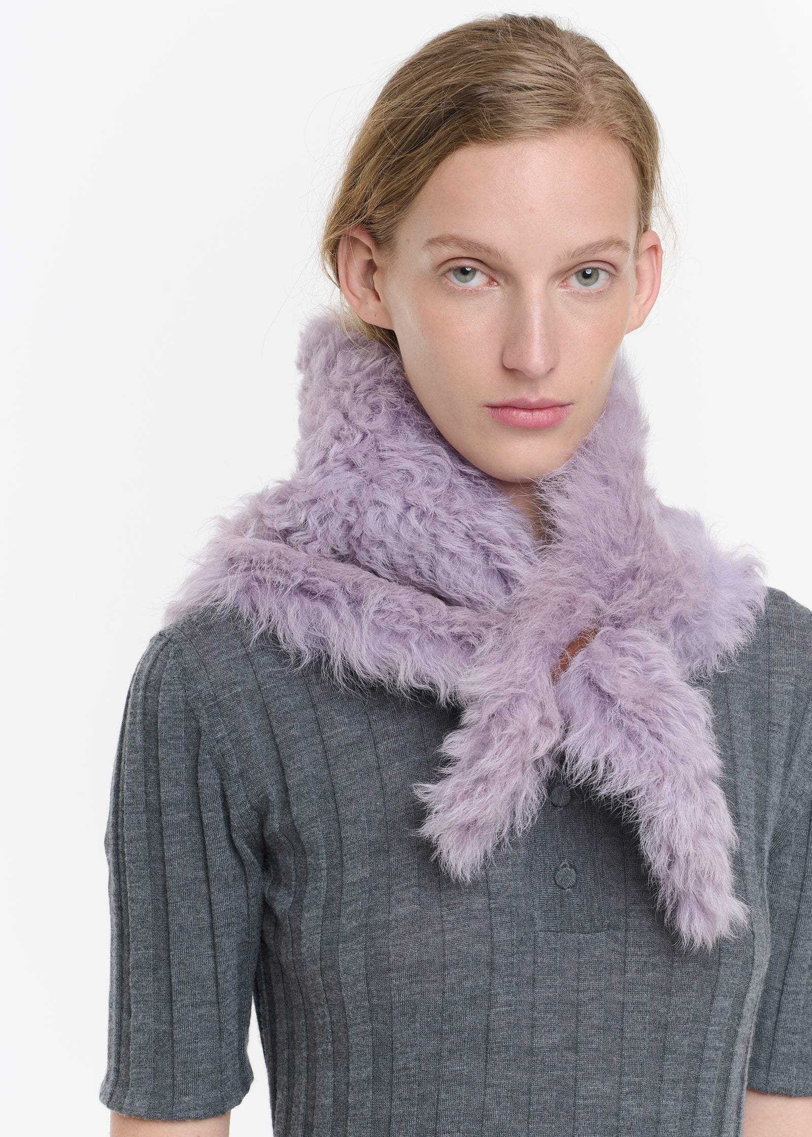 LILAC SHEARLING SCARF COLLAR