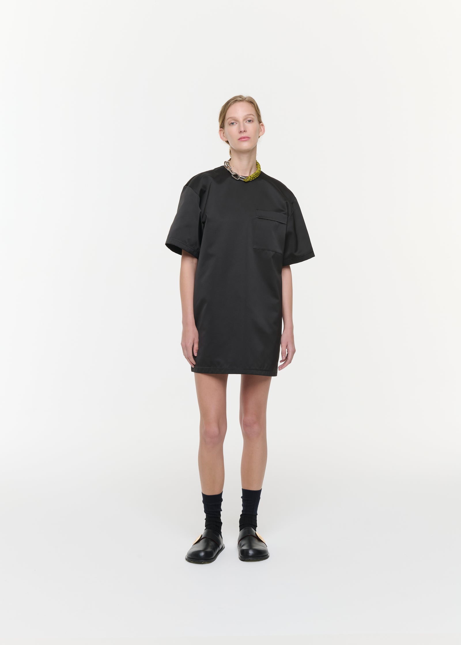 BLACK DUCHESSE MINI DRESS