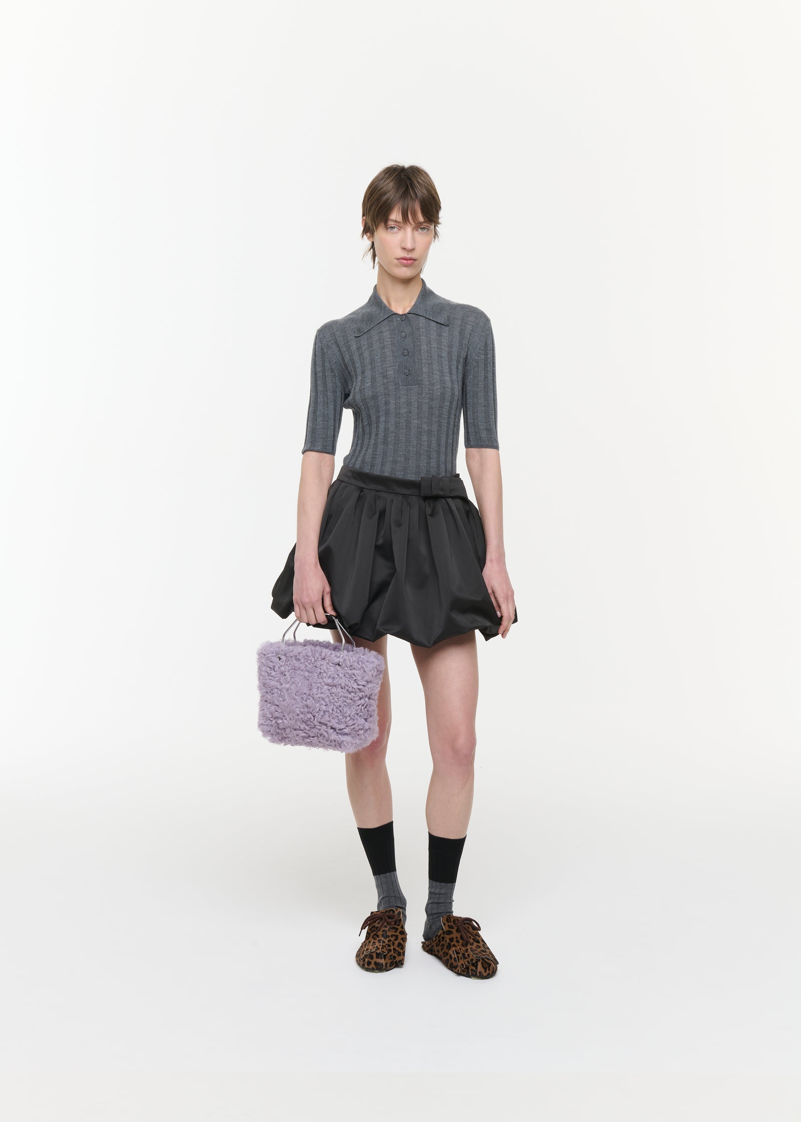 BLACK DUCHESSE BALLOON MINI SKIRT