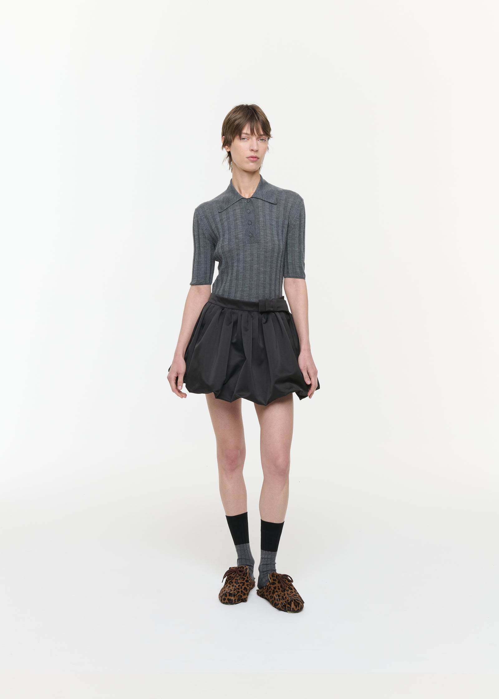 BLACK DUCHESSE BALLOON MINI SKIRT