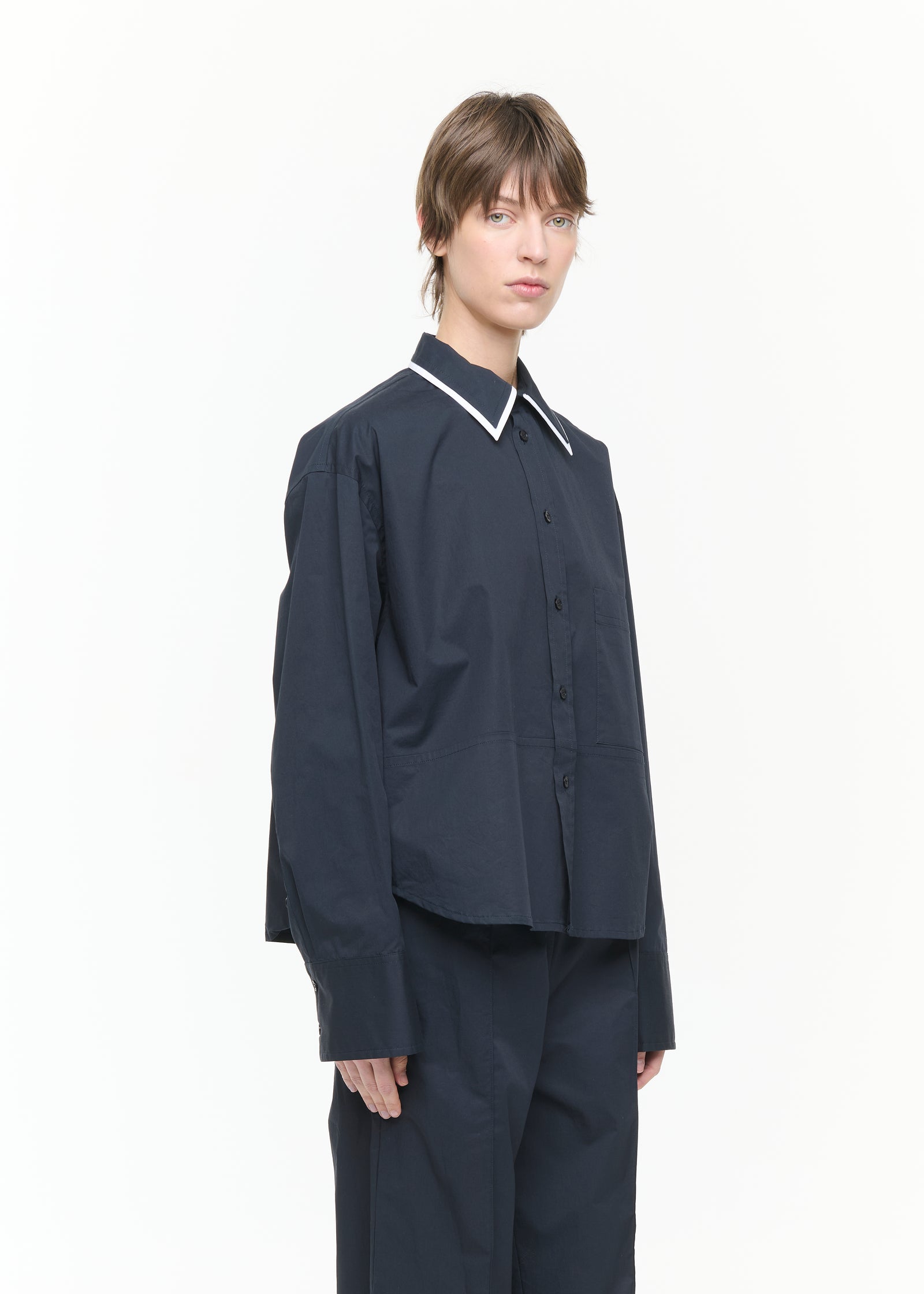 CONTRAST PROFILE BOXY SHIRT