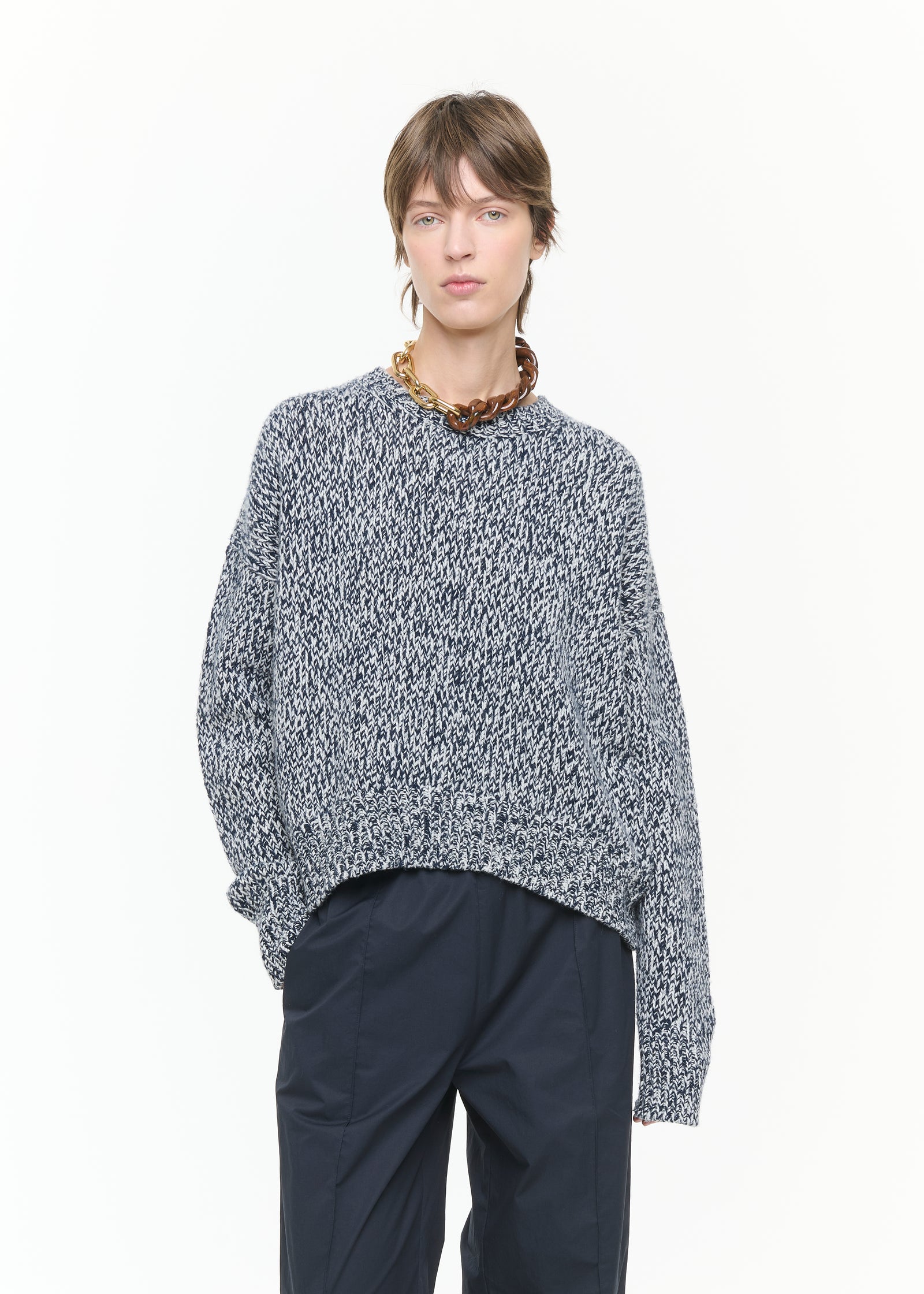 MELANGE KNIT SWEATER