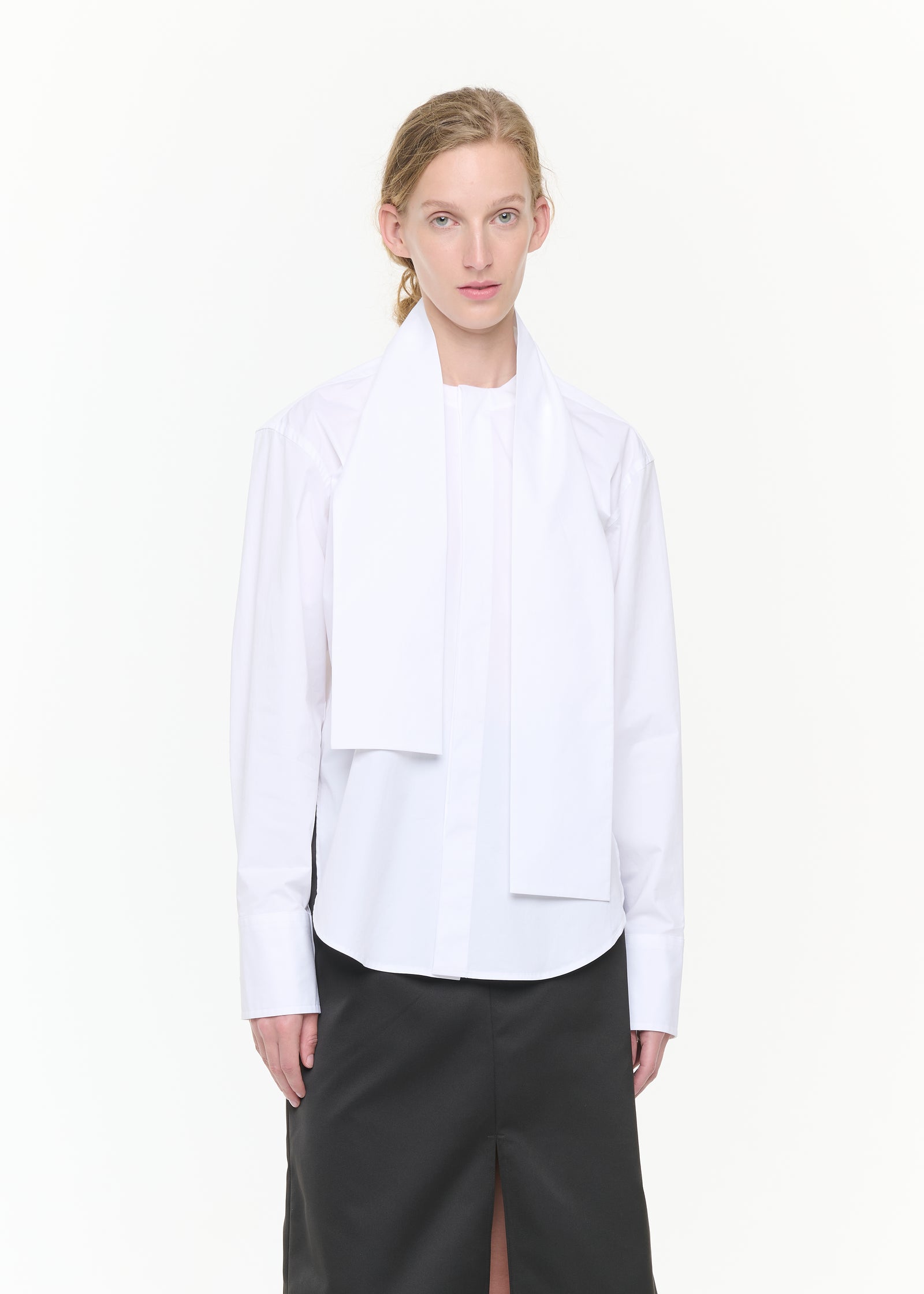 WHITE POPELINE SHIRT