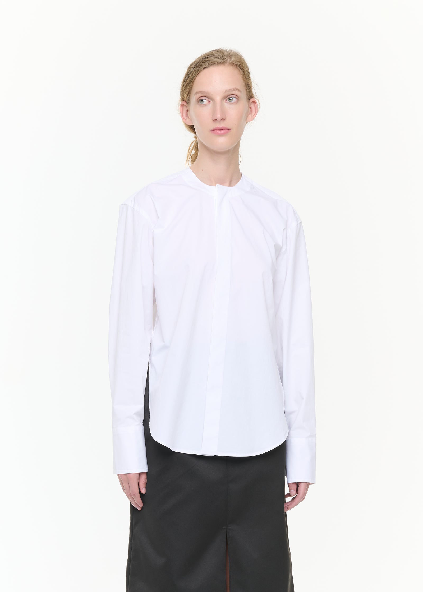WHITE POPELINE SHIRT