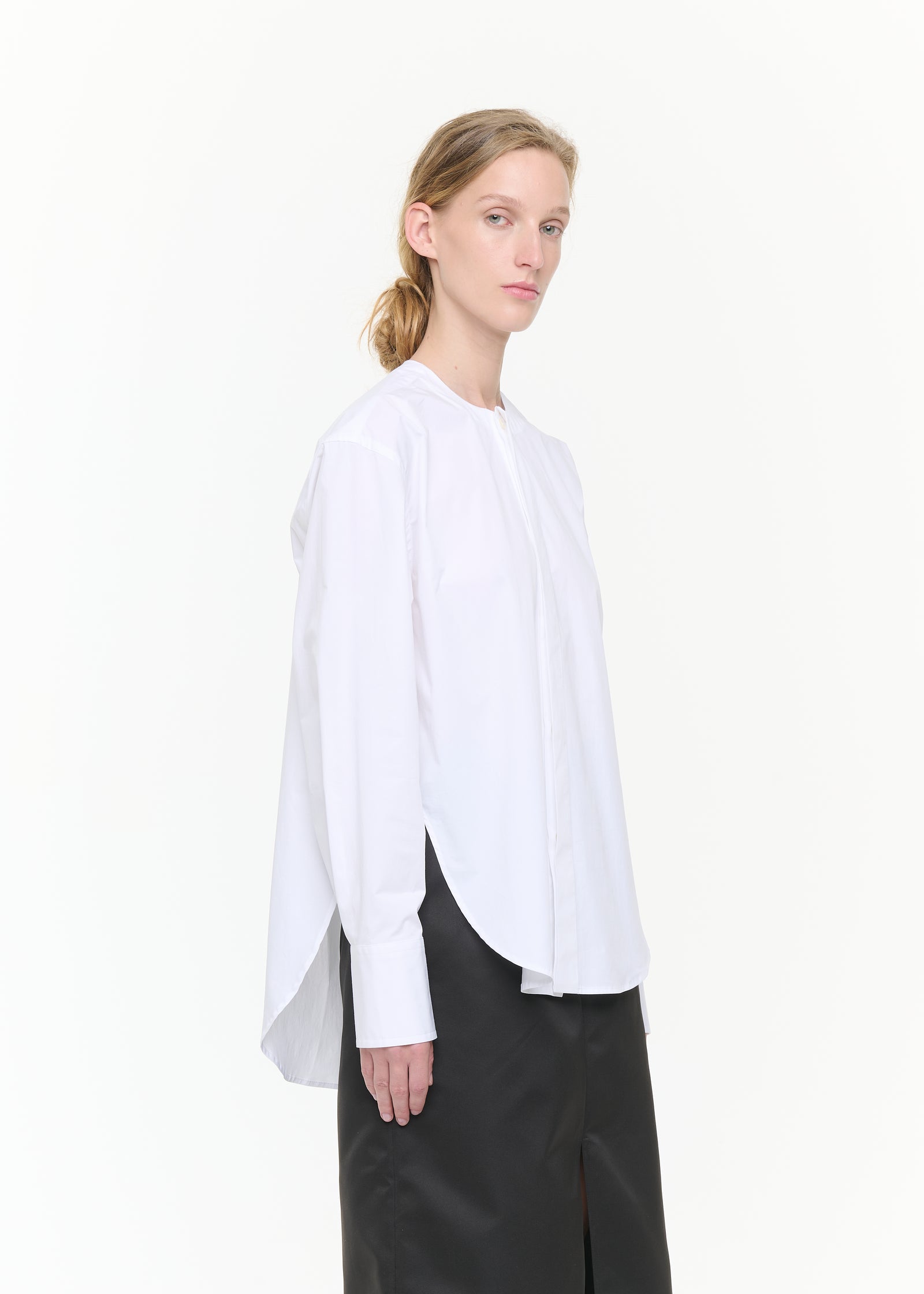 WHITE POPELINE SHIRT