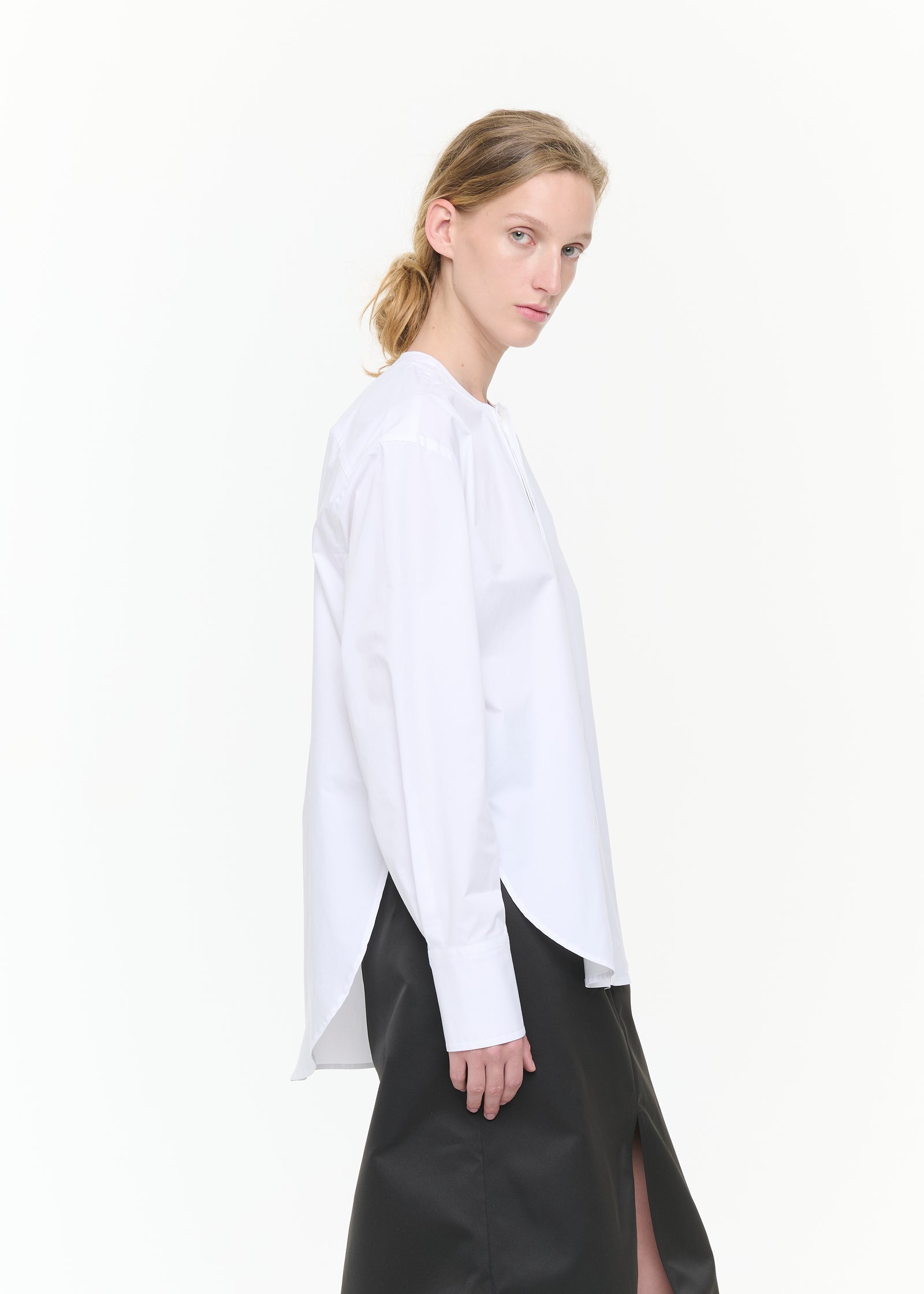 WHITE POPELINE SHIRT
