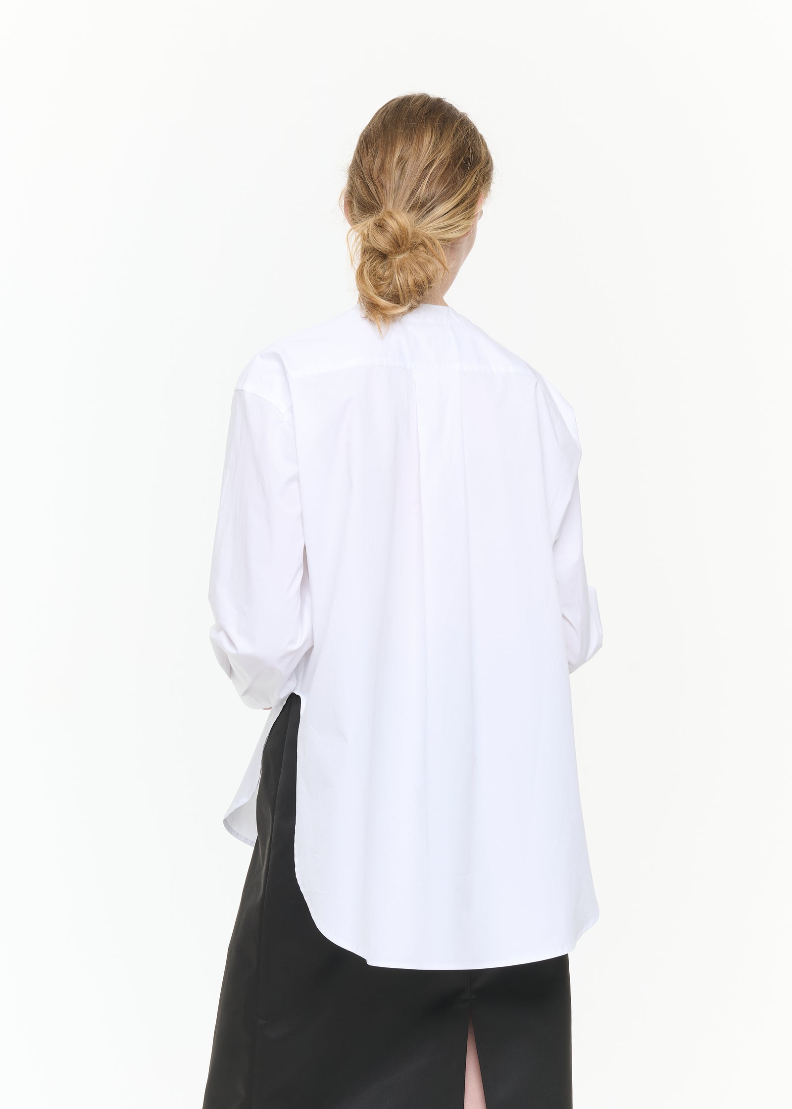 WHITE POPELINE SHIRT