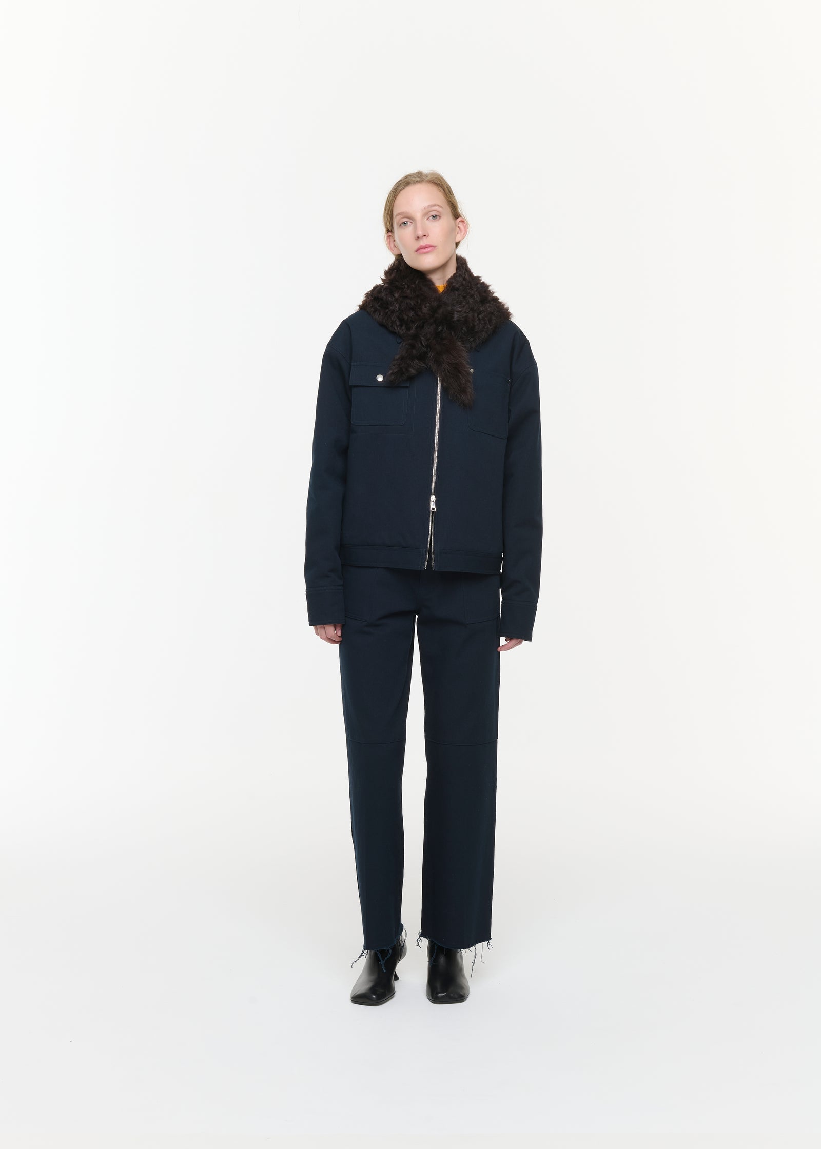 COTTON DRILL NAVY JACKET