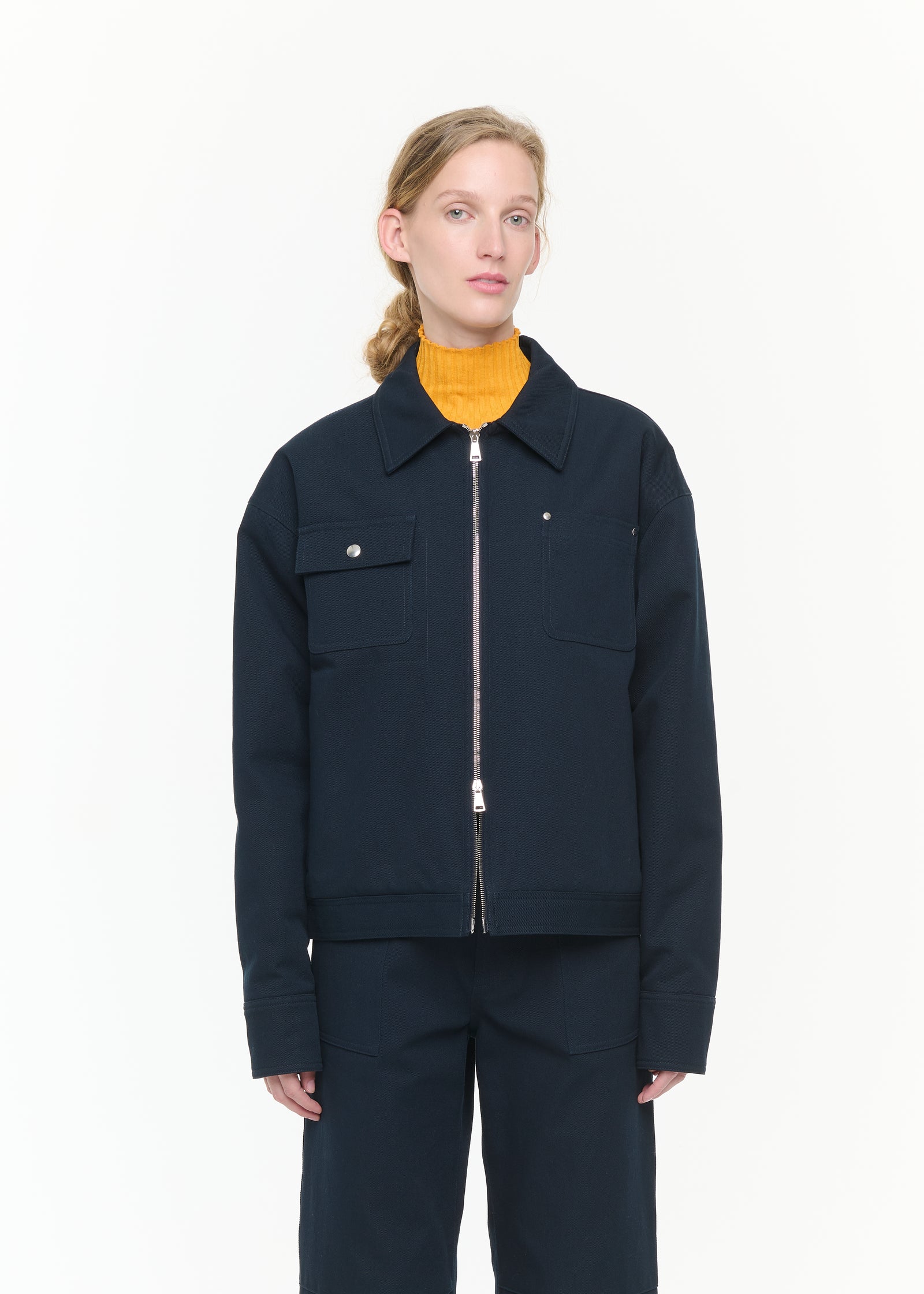 COTTON DRILL NAVY JACKET