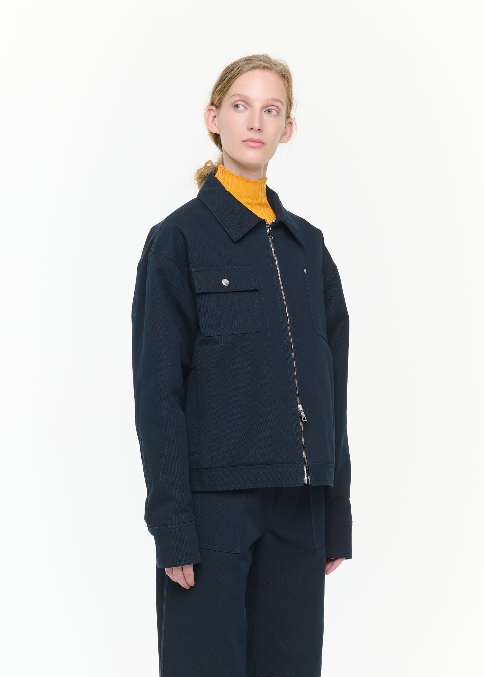 COTTON DRILL NAVY JACKET