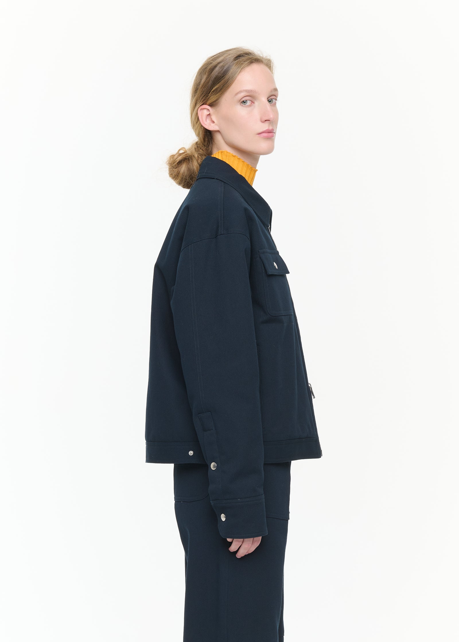 COTTON DRILL NAVY JACKET
