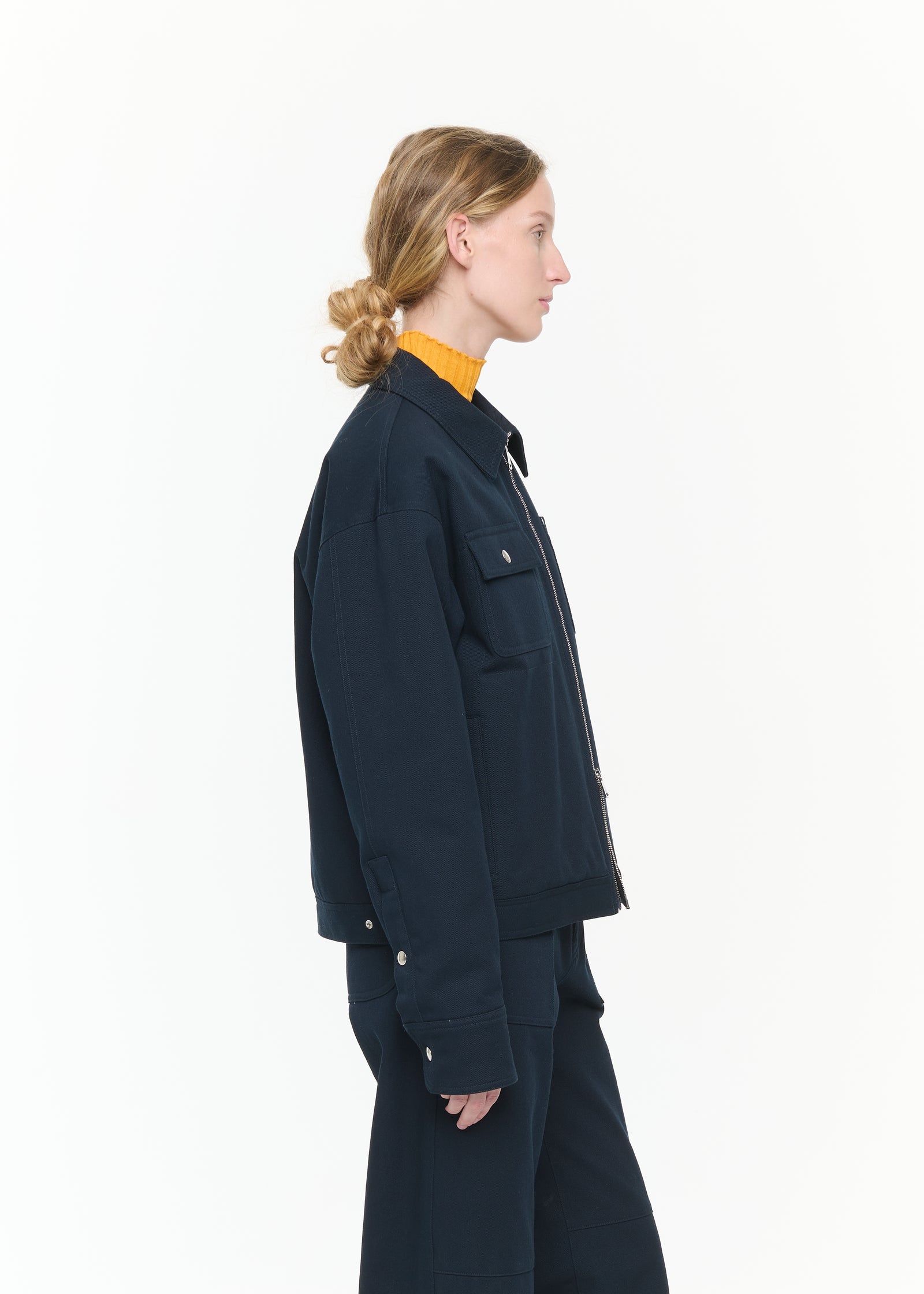 COTTON DRILL NAVY JACKET