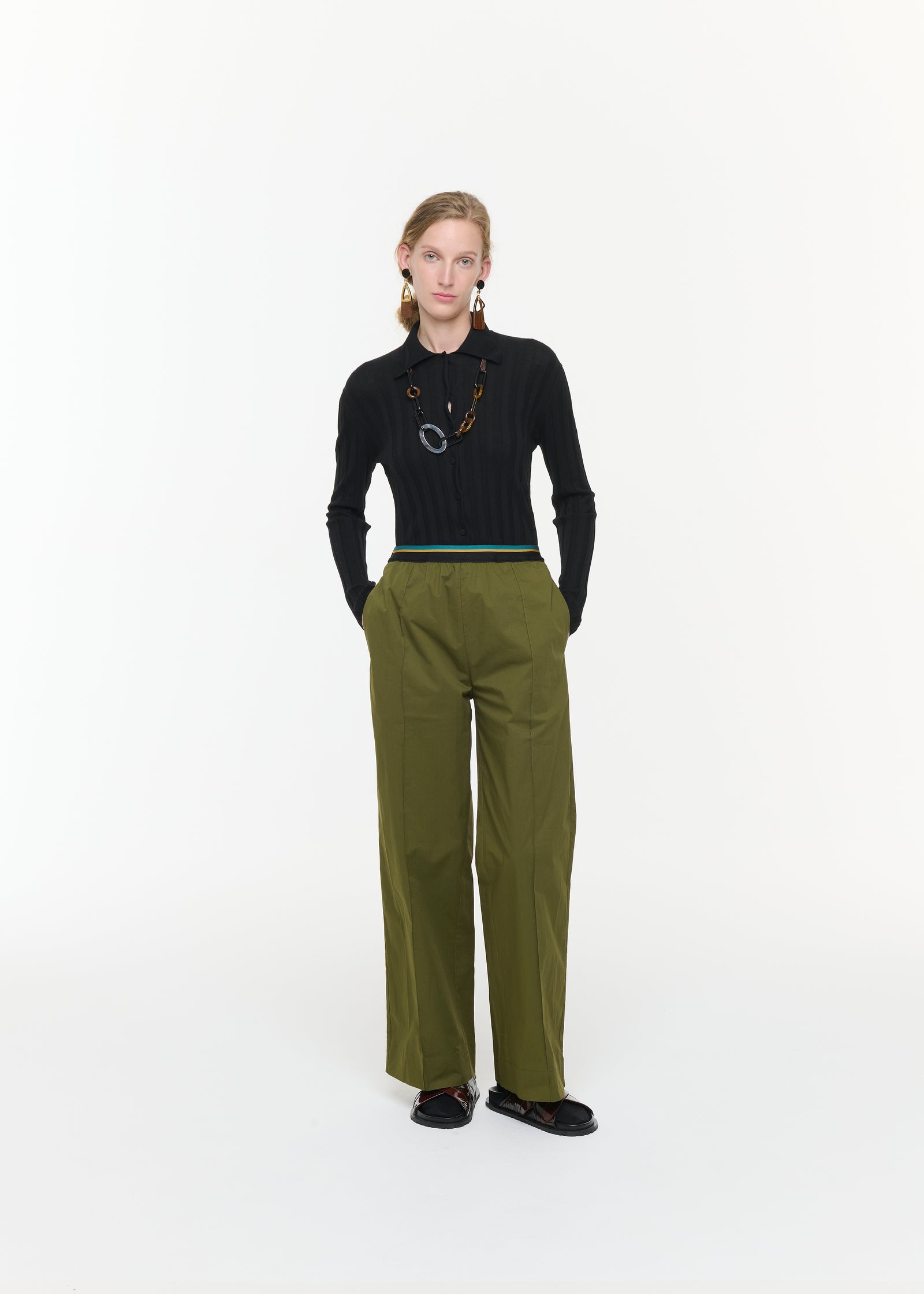 LICHEN POPELINE TROUSERS