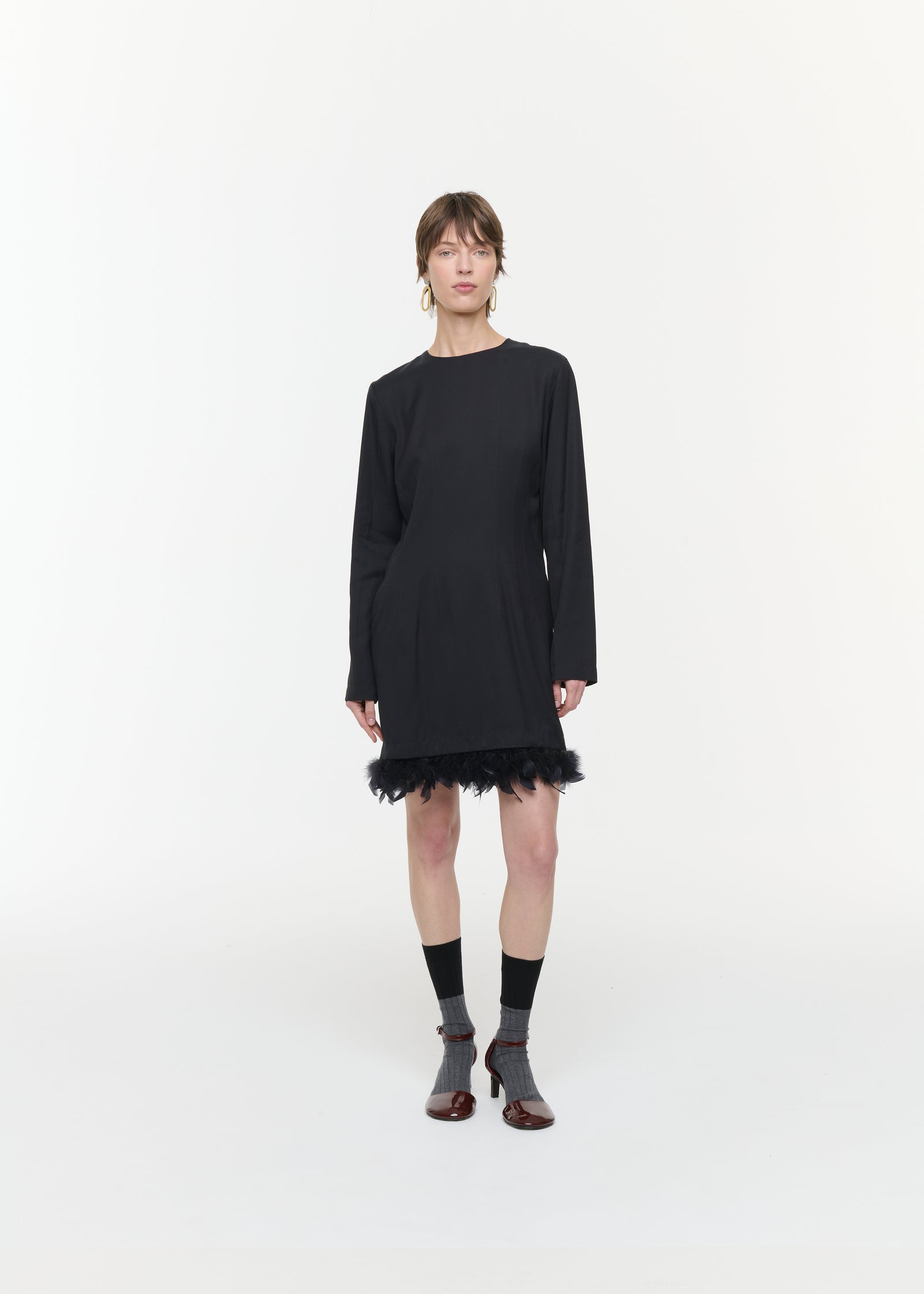 MINI DRESS WITH FEATHERS