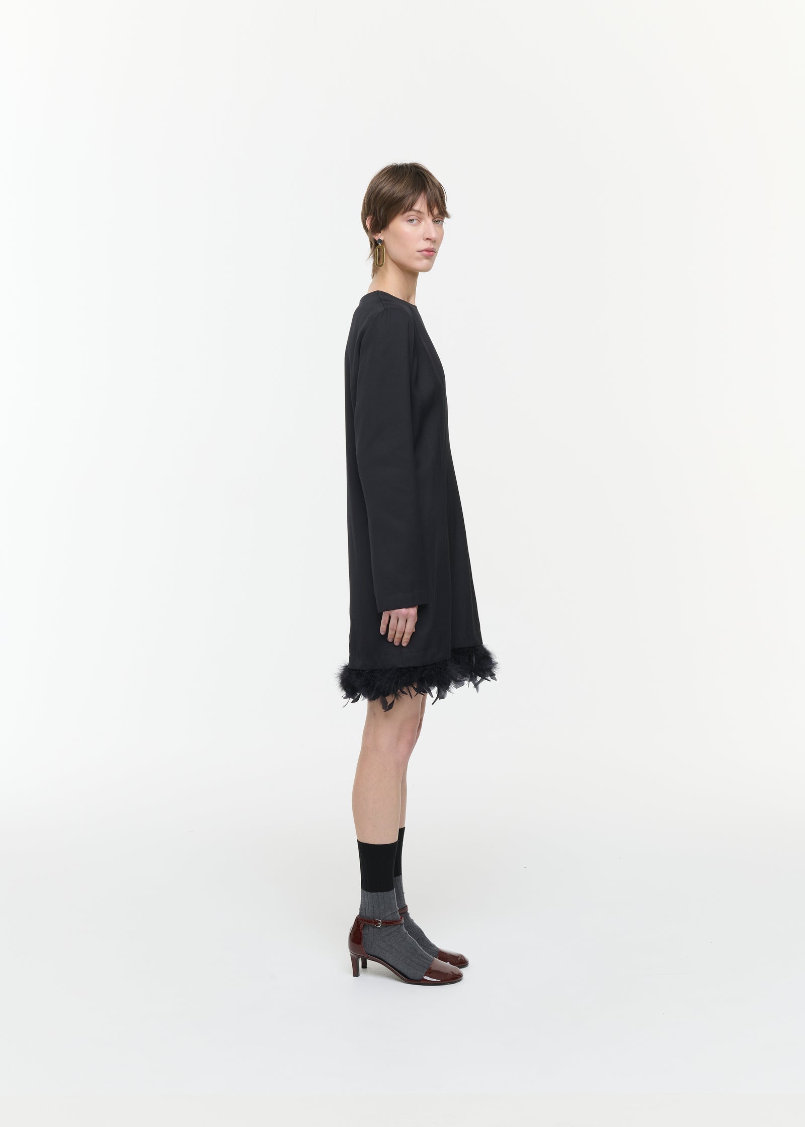 MINI DRESS WITH FEATHERS